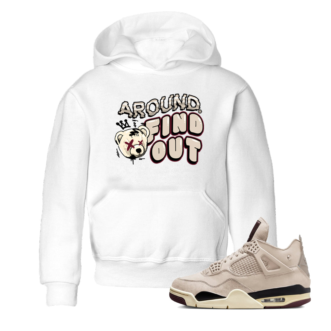 Air Jordan 4 A Ma Maniere x Phantom shirts to match jordans Around And Find Out sneaker match tees Air Jordan 4 A Ma Maniere x Phantom Drip Gear Zone Youth Baby White 1 crew neck shirts