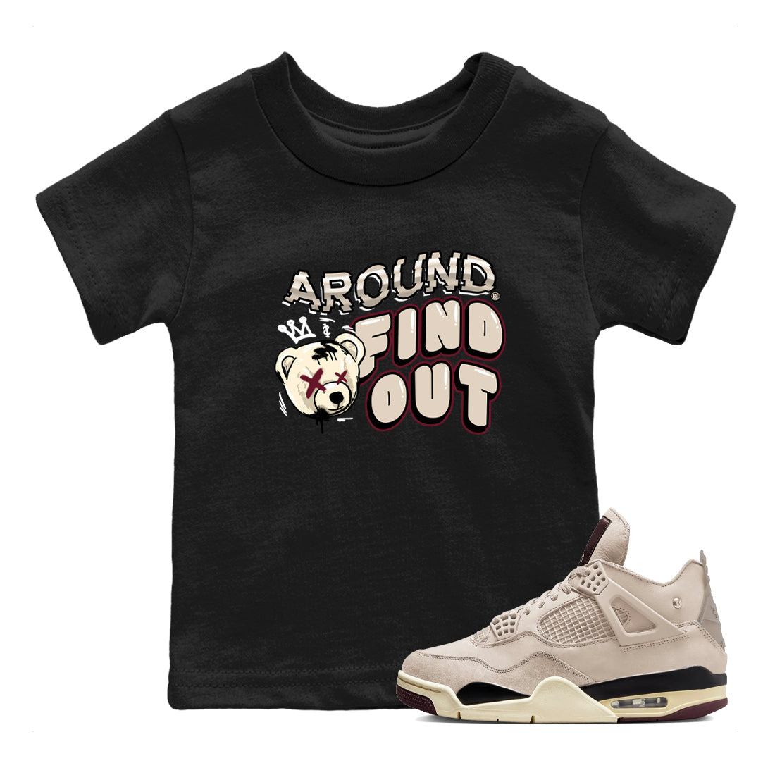 Air Jordan 4 A Ma Maniere x Phantom shirts to match jordans Around And Find Out sneaker match tees Air Jordan 4 A Ma Maniere x Phantom Drip Gear Zone Youth Baby Black 1 crew neck shirts