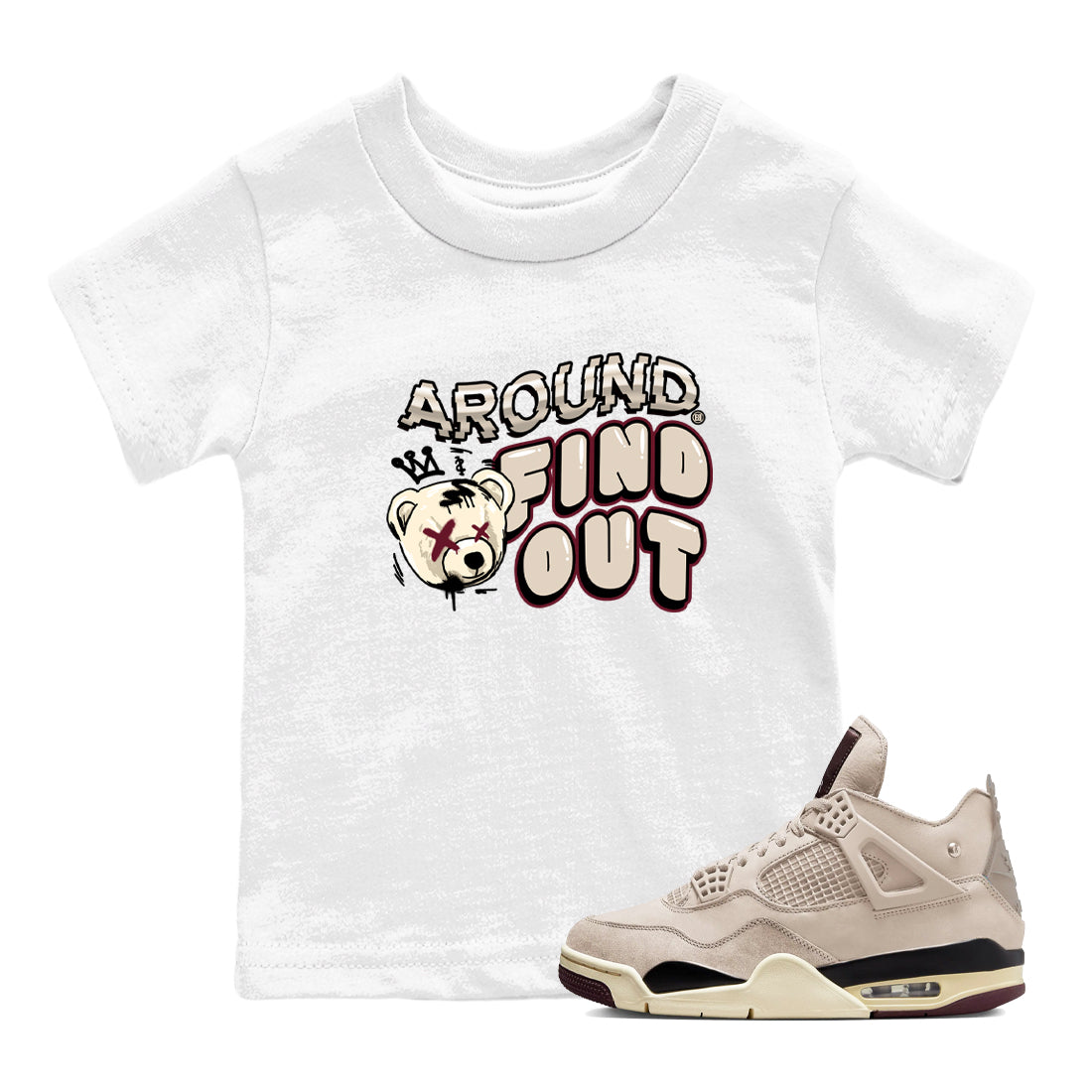 Air Jordan 4 A Ma Maniere x Phantom shirts to match jordans Around And Find Out sneaker match tees Air Jordan 4 A Ma Maniere x Phantom Drip Gear Zone Youth Baby White 1 crew neck shirts