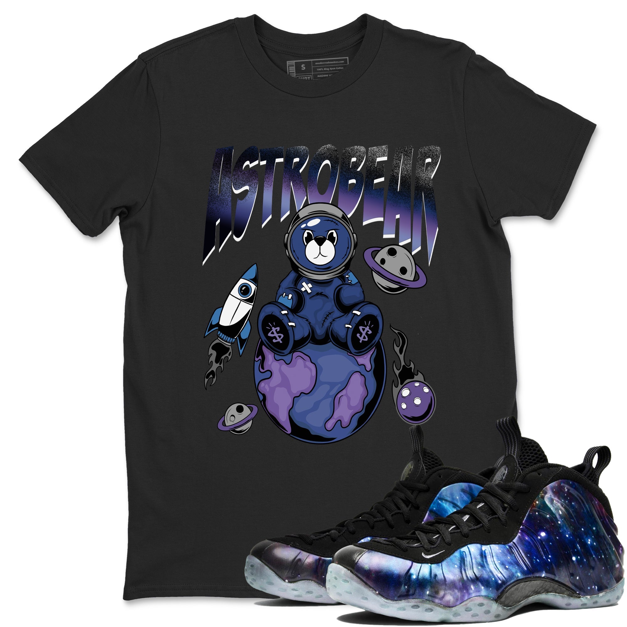 Air Foamposite One Galaxy Shirts To Match Jordans Astrobear Sneaker Shirts Air Foamposite 1 Galaxy Drip Gear Zone Unisex Cotton Crew Neck Crew Neck Black 1 crew neck shirts