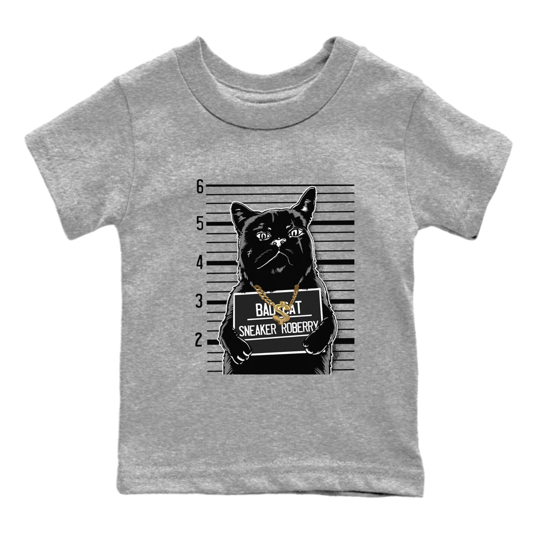5s Black Cat shirts to match jordans Bad Cat sneaker match tees Air Jordan 5 Black Cat match shoes to clothes Drip Gear Zone Youth Baby Heather Grey 2 tee