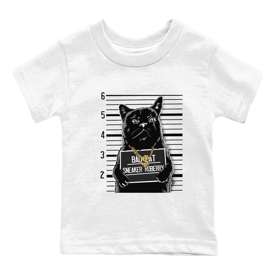 5s Black Cat shirts to match jordans Bad Cat sneaker match tees Air Jordan 5 Black Cat match shoes to clothes Drip Gear Zone Youth Baby White 2 tee