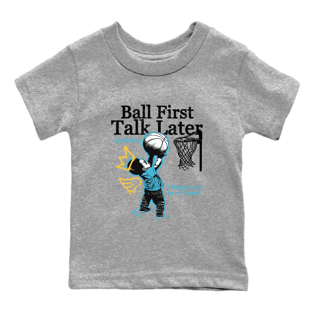 Sneaker Threads  Sneaker Tees To Match Air Jordan 11 Retro Gamma  Ball First Talk Later Youth Graphic Tee Heather Grey 2. Perfect for Jordan releases 2025 colorways.