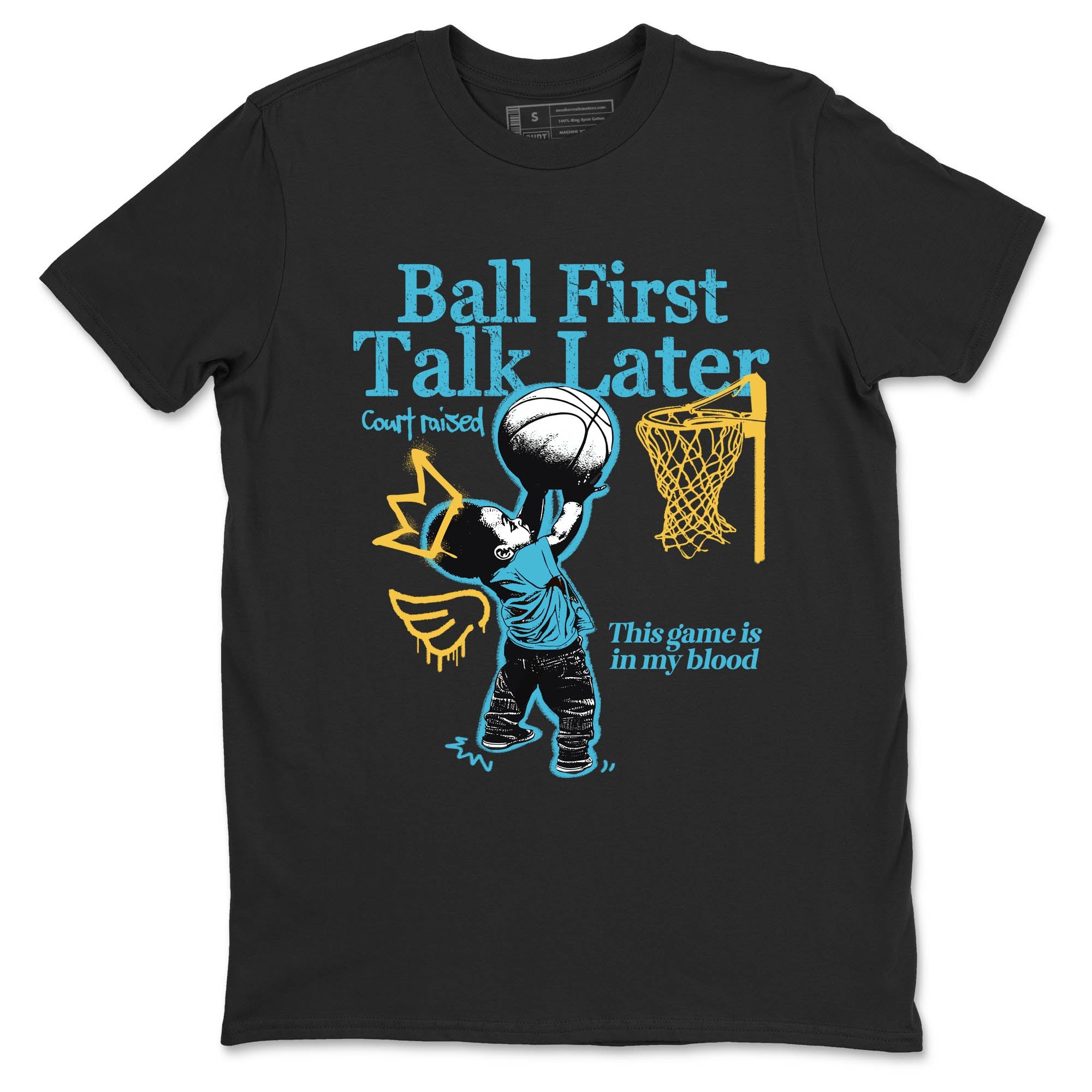 Sneaker Threads  Sneaker Tees To Match Air Jordan 11 Retro Gamma  Ball First Talk Later Graphic Tee Black 2. Perfect for Jordan releases 2025 colorways.