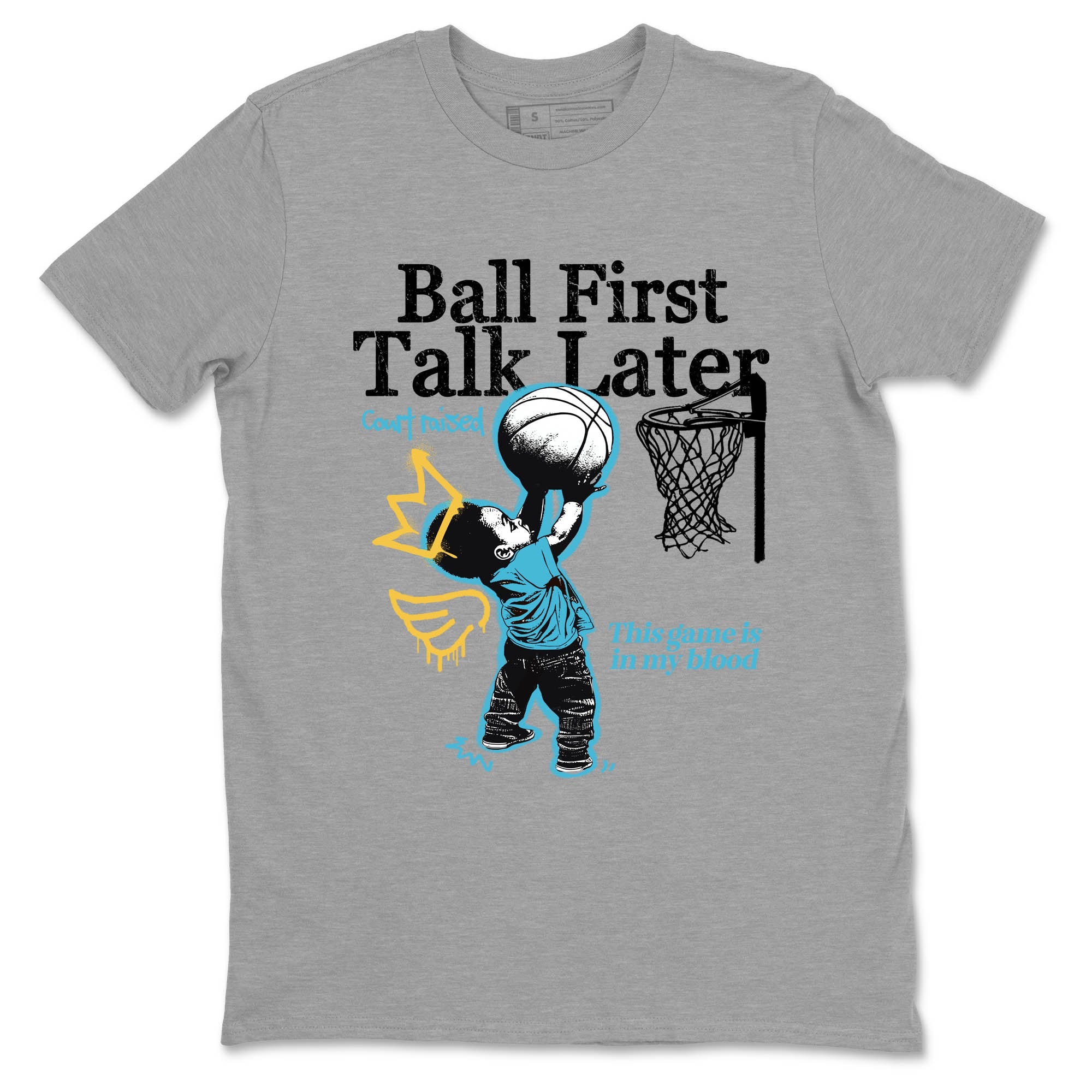 Sneaker Threads  Sneaker Tees To Match Air Jordan 11 Retro Gamma  Ball First Talk Later Graphic Tee Heather Grey 2. Perfect for Jordan releases 2025 colorways.