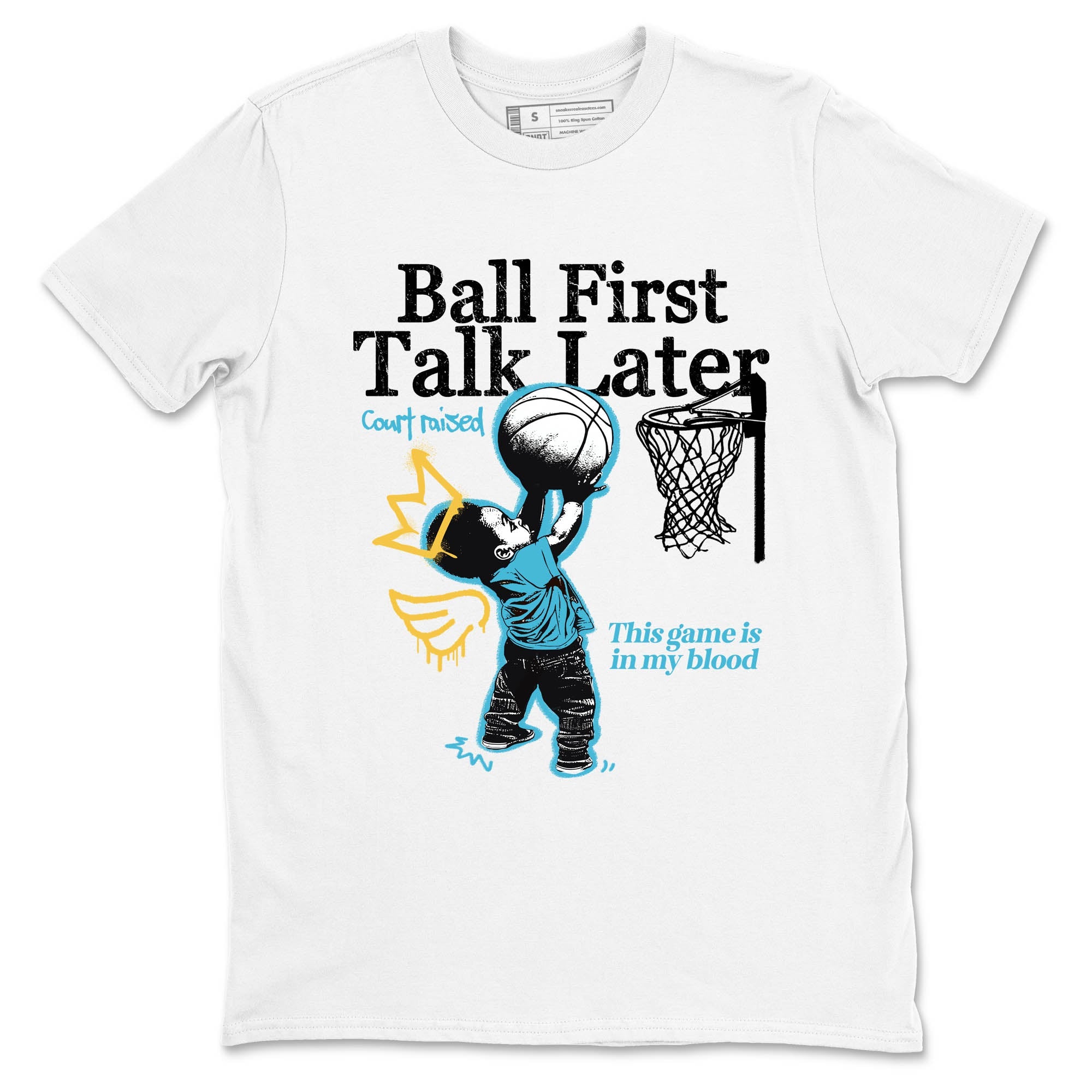 Sneaker Threads  Sneaker Tees To Match Air Jordan 11 Retro Gamma  Ball First Talk Later Graphic Tee White 2. Perfect for Jordan releases 2025 colorways.