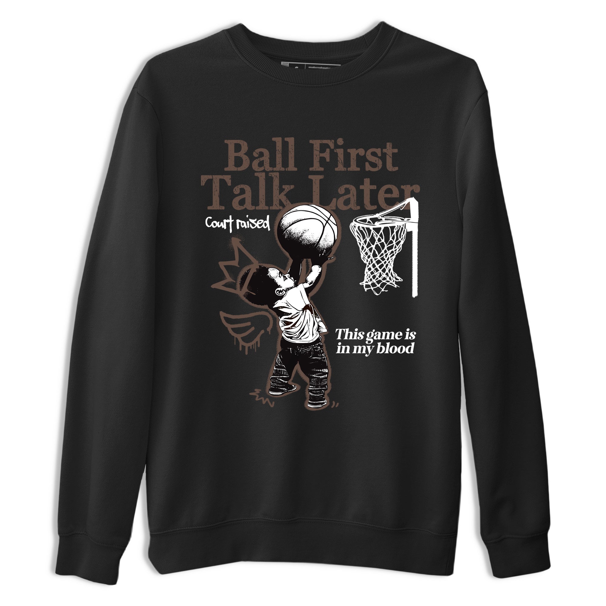 Sneaker match tees  Sneaker Tees To Match Air Jordan 4 Cave Stone Shoes  Ball First Talk Later Tee Black 2