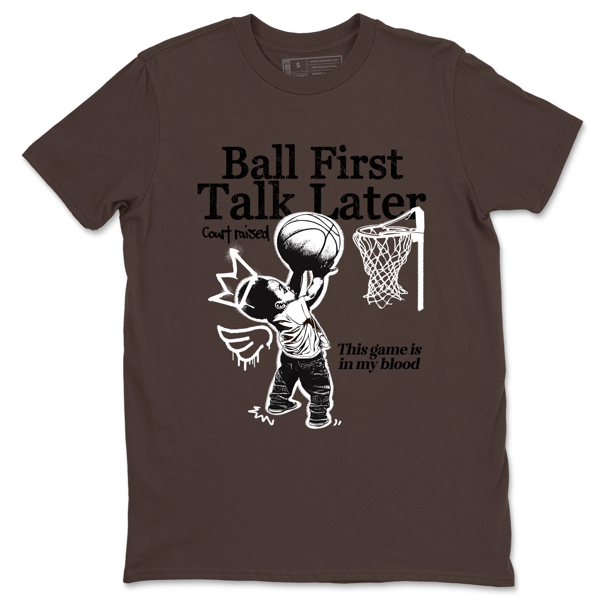 Sneaker match tees  Sneaker Tees To Match Air Jordan 4 Cave Stone Shoes  Ball First Talk Later Tee Dark Chocolate 2