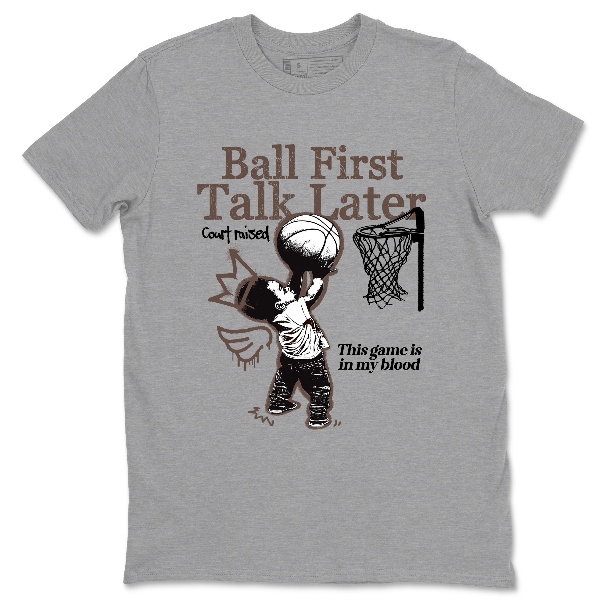 Sneaker match tees  Sneaker Tees To Match Air Jordan 4 Cave Stone Shoes  Ball First Talk Later Tee Heather Grey 2