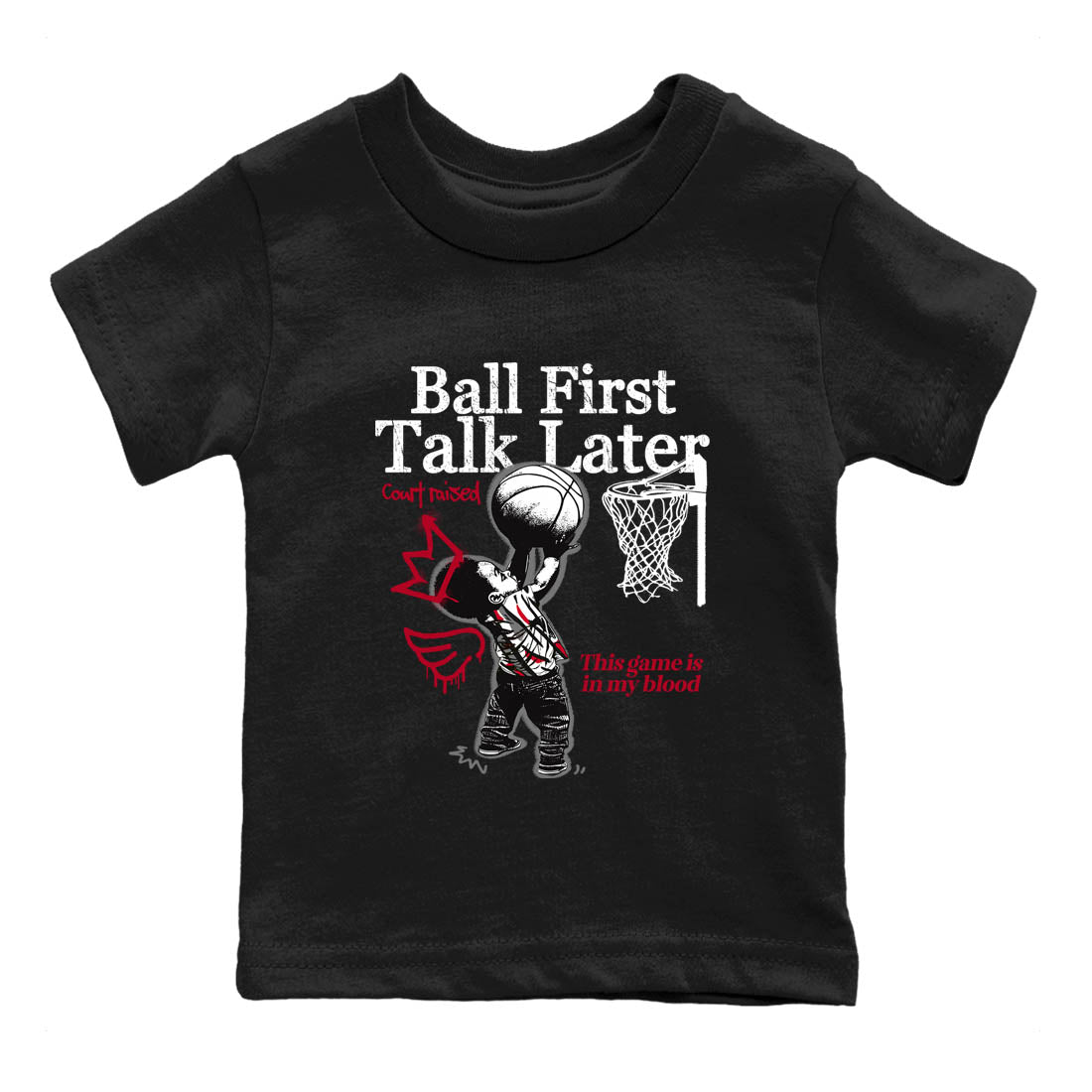 Sneaker Threads  Sneaker Tees To Match Air Jordan 8 Bunny  Ball First Talk Later Youth Graphic Tee Black 2. Perfect for Jordan releases 2025 colorways.