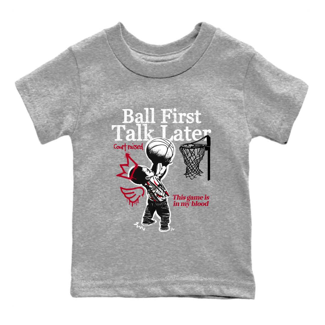 Sneaker Threads  Sneaker Tees To Match Air Jordan 8 Bunny  Ball First Talk Later Youth Graphic Tee Heather Grey 2. Perfect for Jordan releases 2025 colorways.