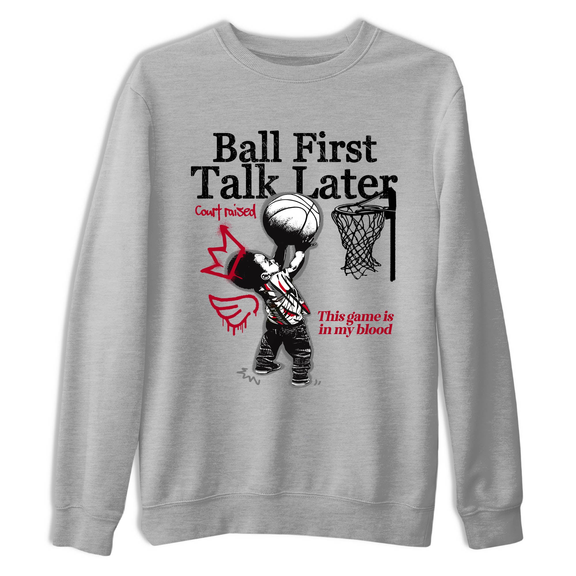 Sneaker Threads  Sneaker Tees To Match Air Jordan 8 Bunny  Ball First Talk Later Graphic Tee Heather Grey 2. Perfect for Jordan releases 2025 colorways.