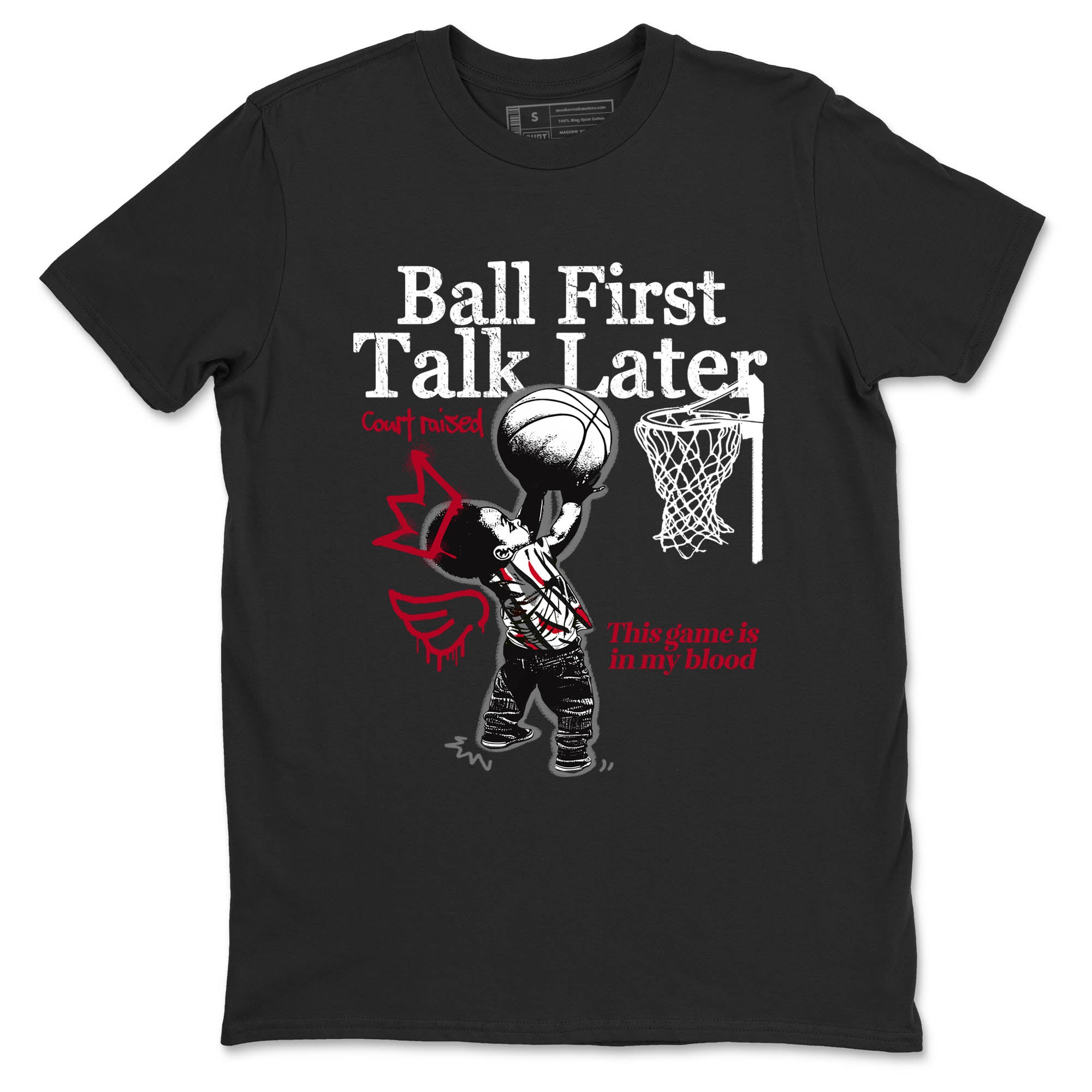 Sneaker Threads  Sneaker Tees To Match Air Jordan 8 Bunny  Ball First Talk Later Graphic Tee Black 2. Perfect for Jordan releases 2025 colorways.
