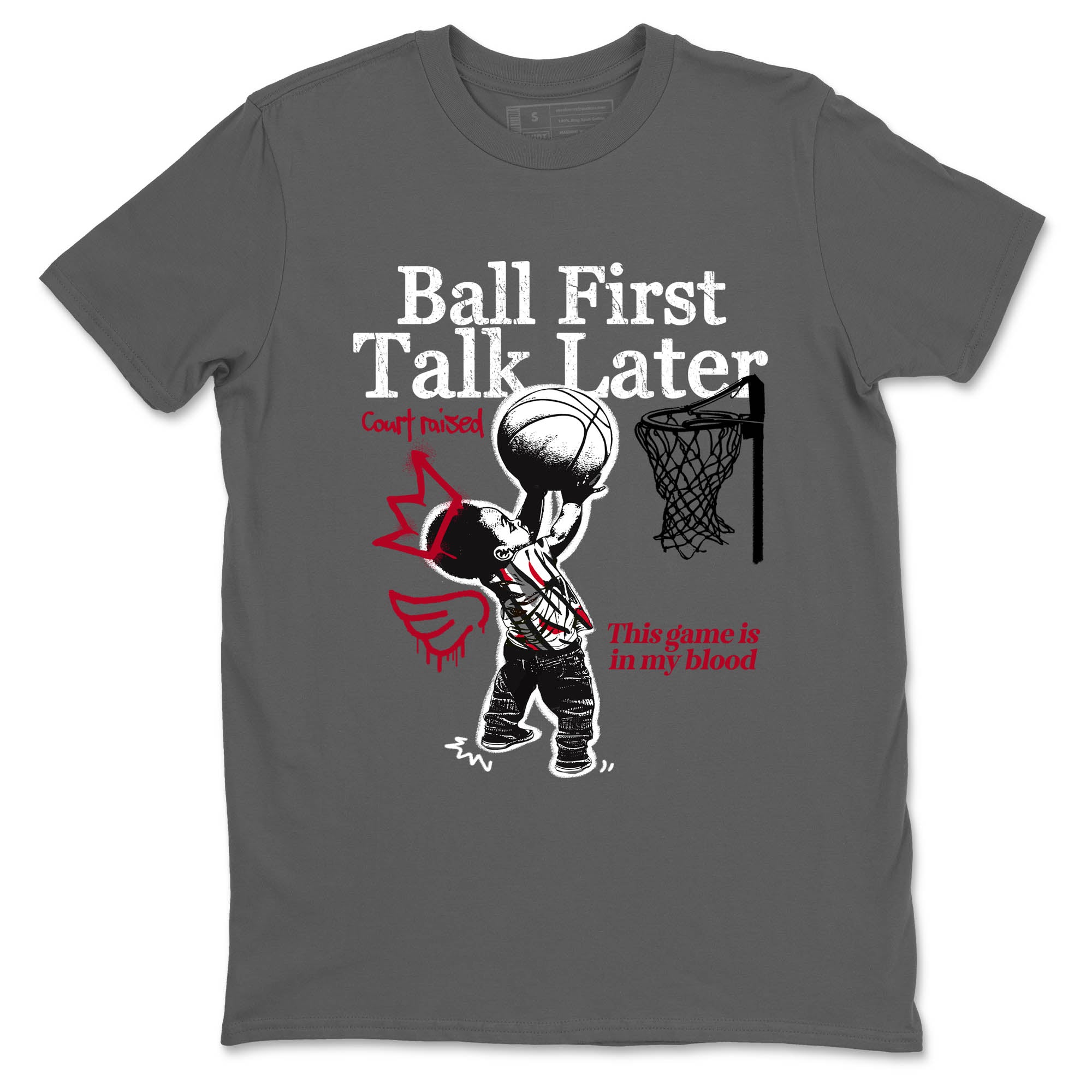 Sneaker Threads  Sneaker Tees To Match Air Jordan 8 Bunny  Ball First Talk Later Graphic Tee Cool Grey 2. Perfect for Jordan releases 2025 colorways.