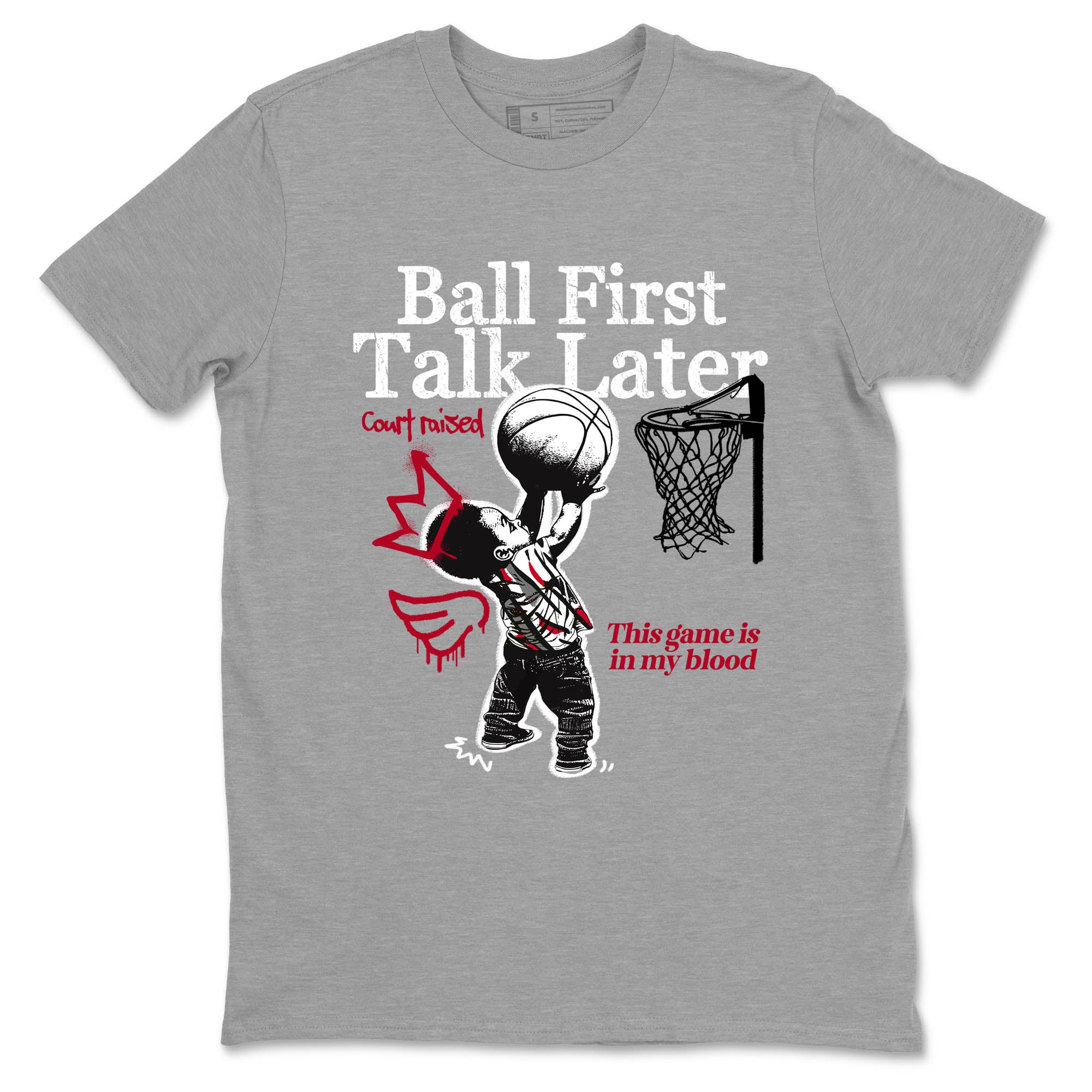 Sneaker Threads  Sneaker Tees To Match Air Jordan 8 Bunny  Ball First Talk Later Graphic Tee Heather Grey 2. Perfect for Jordan releases 2025 colorways.