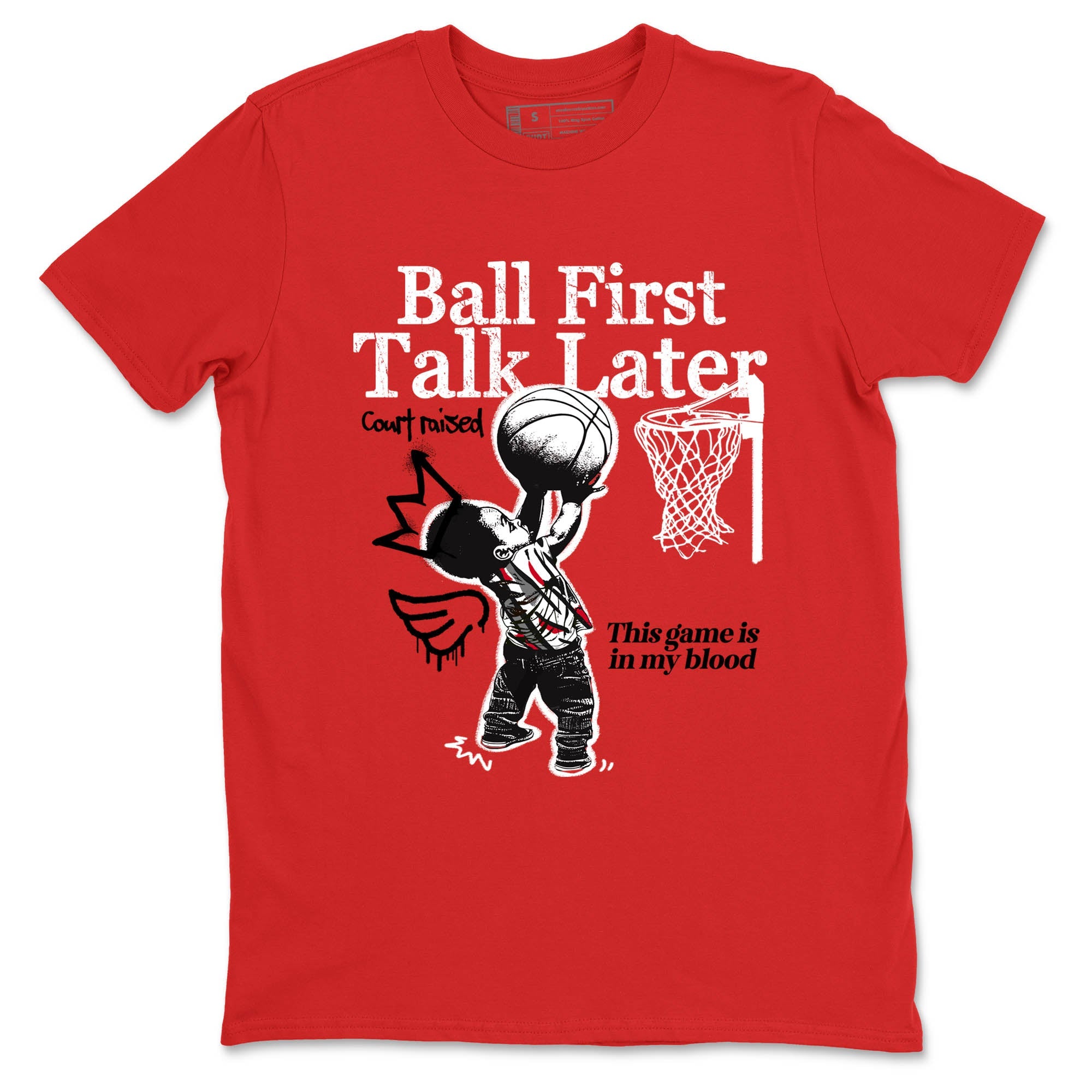 Sneaker Threads  Sneaker Tees To Match Air Jordan 8 Bunny  Ball First Talk Later Graphic Tee Red 2. Perfect for Jordan releases 2025 colorways.