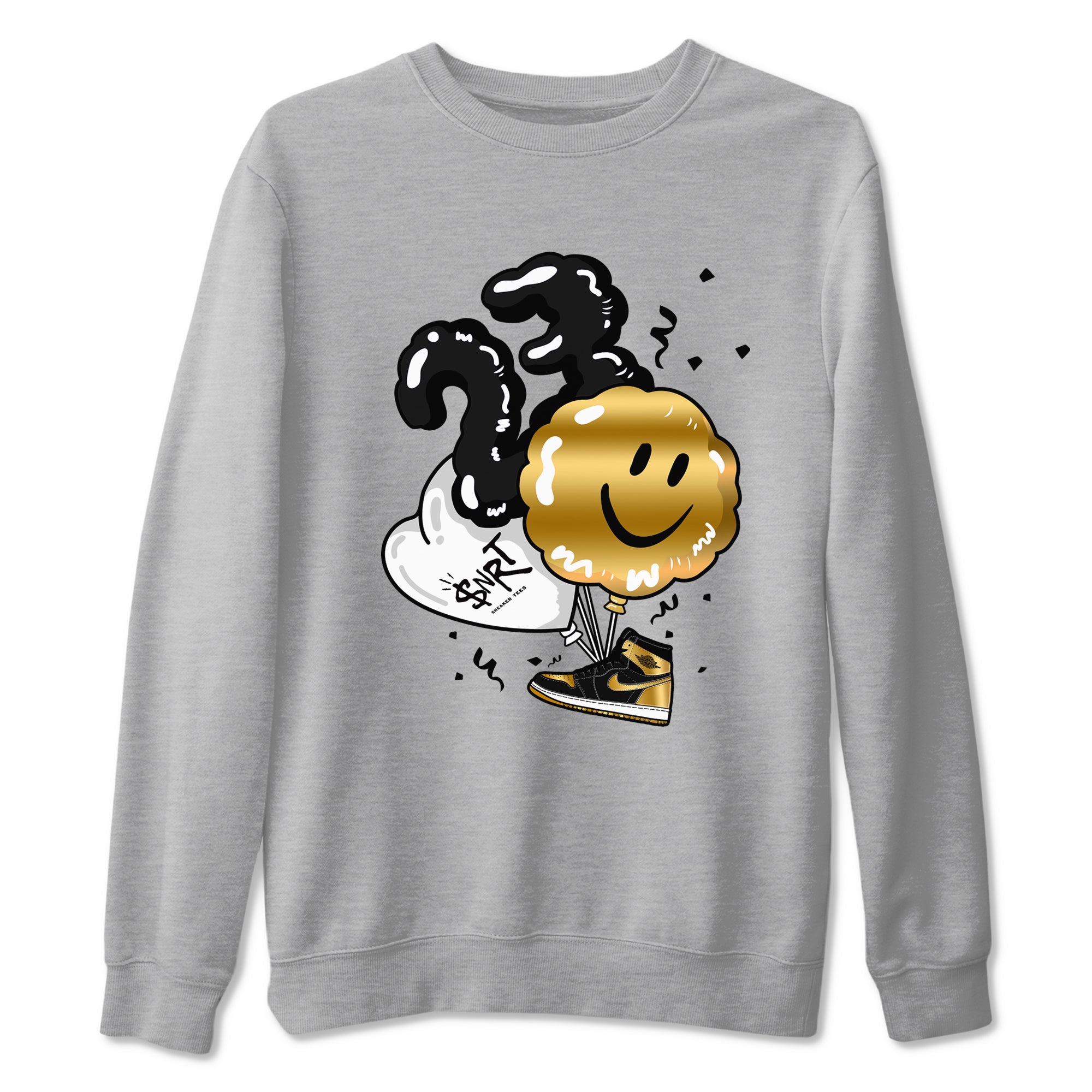 Air Jordan 1 High OG Black Metallic Gold shirts to match jordans Balloon sneaker match tees Air Jordan 1 Retrp Black Metallic Gold Sneaker Shirts Drip Gear Zone streetwear brand Heather Grey 2 unisex cotton tee
