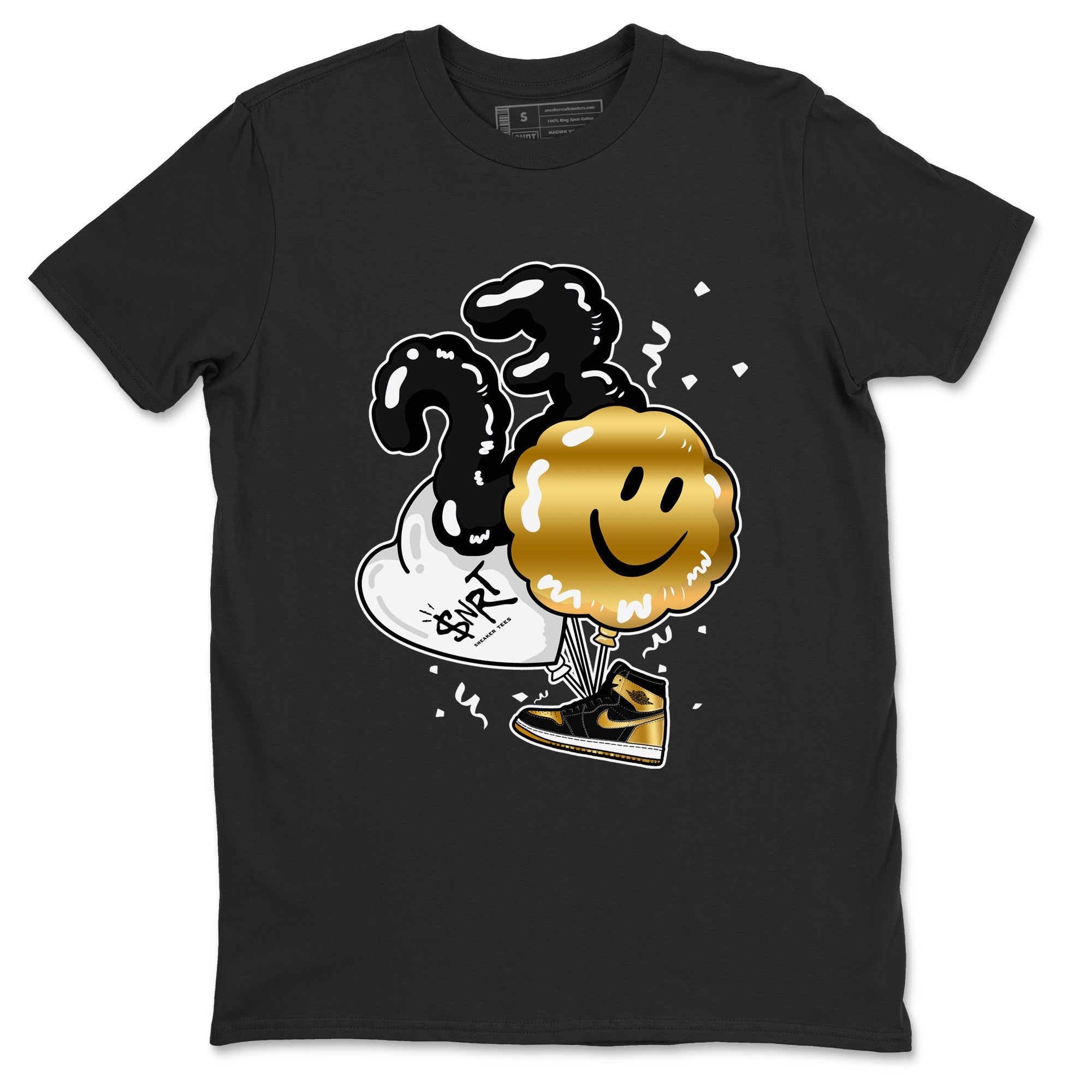 Air Jordan 1 High OG Black Metallic Gold shirts to match jordans Balloon sneaker match tees Air Jordan 1 Retrp Black Metallic Gold Sneaker Shirts Drip Gear Zone streetwear brand Black 2 unisex cotton tee