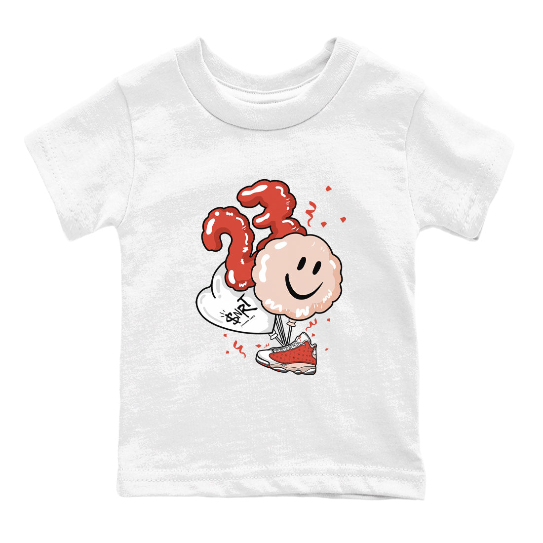 Air Jordan 13 Dune Red shirts to match jordans Balloon sneaker match tees AJ13 Dune Red Sneaker Shirts Drip Gear Zone streetwear brand Baby and Youth White 2 cotton tee