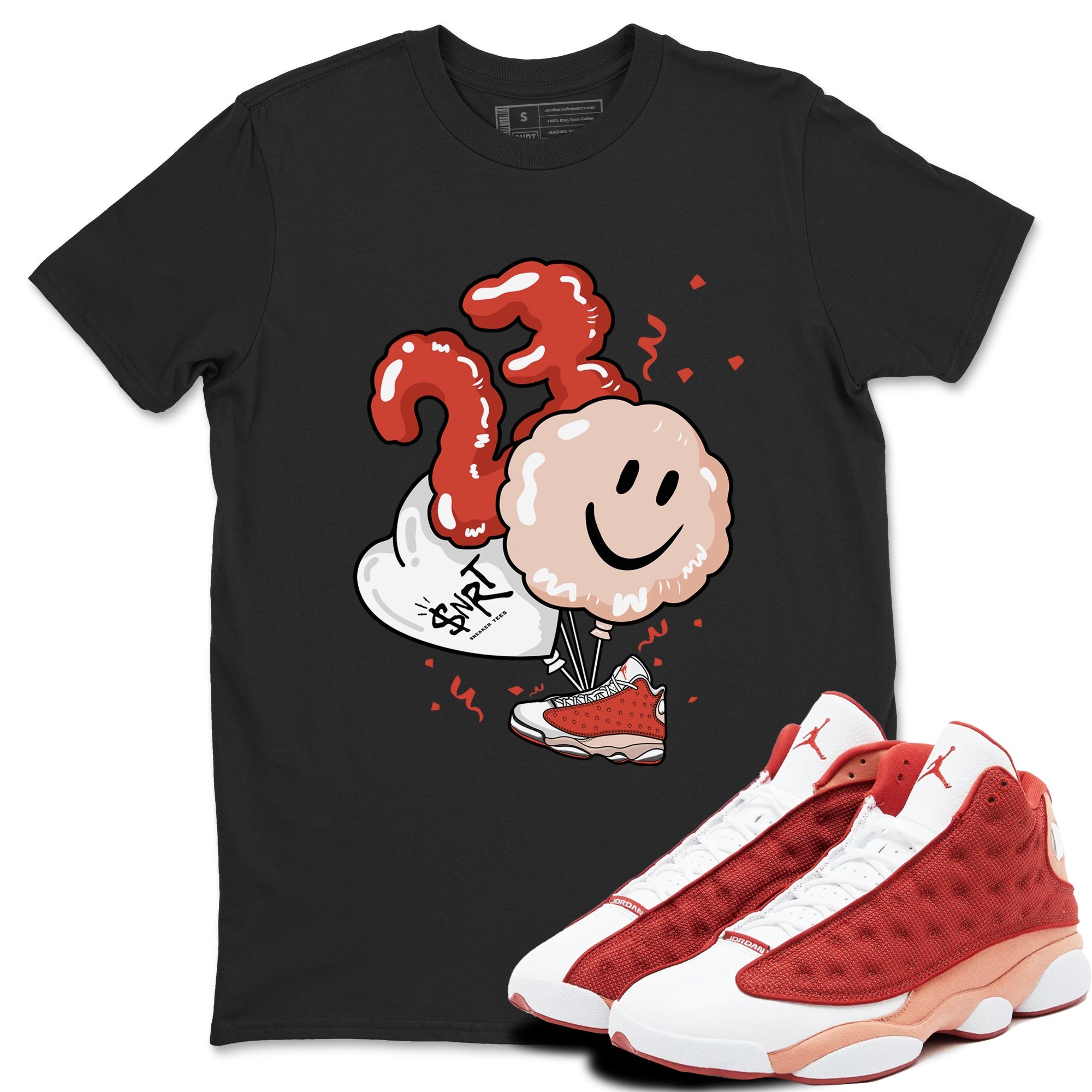Air Jordan 13 Dune Red shirts to match jordans Balloon sneaker match tees AJ13 Dune Red Sneaker Shirts Drip Gear Zone streetwear brand Black 1 unisex cotton tee