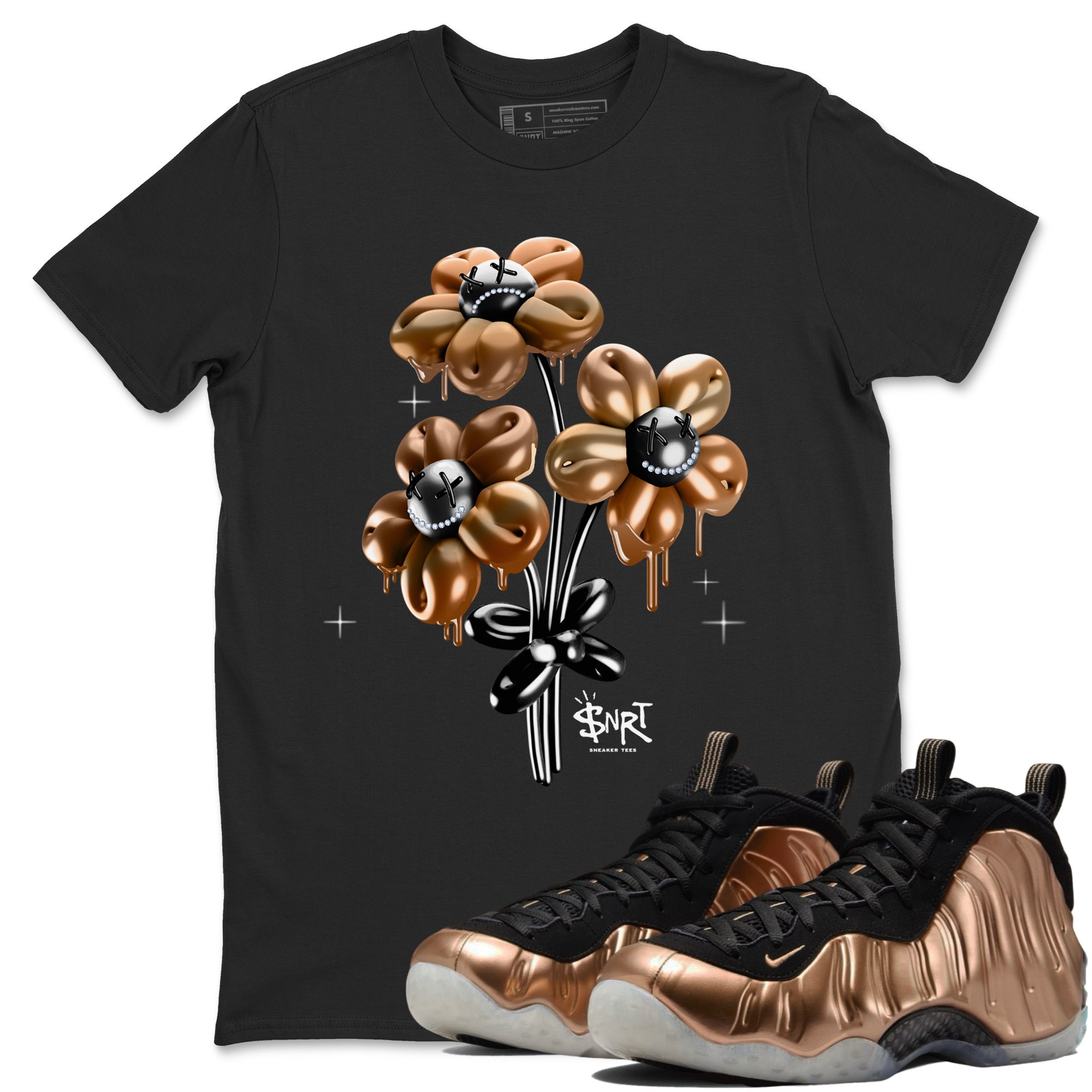 Foams One Metallic Copper shirts to match jordans Balloon Bouquet sneaker match tees Air Foamposite One Metallic Copper match shoes to clothes Drip Gear Zone unisex cotton Black 1 shirts