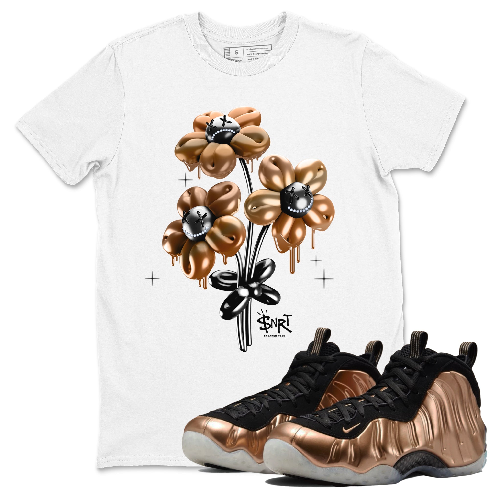 Foams One Metallic Copper shirts to match jordans Balloon Bouquet sneaker match tees Air Foamposite One Metallic Copper match shoes to clothes Drip Gear Zone unisex cotton White 1 shirts