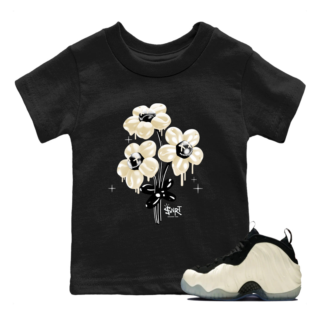 Sneaker Threads  Sneaker Tees To Match Air Foamposite One Pearl  Balloon Bouquet Youth Graphic Tee Black 1. Perfect for Jordan releases 2025 colorways.
