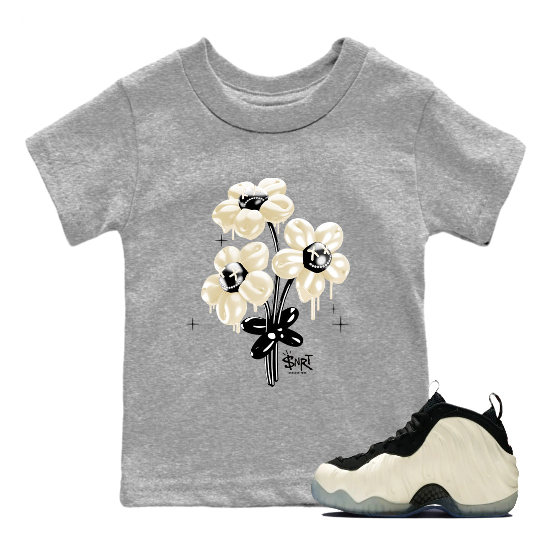 Sneaker Threads  Sneaker Tees To Match Air Foamposite One Pearl  Balloon Bouquet Youth Graphic Tee Heather Grey 1. Perfect for Jordan releases 2025 colorways.