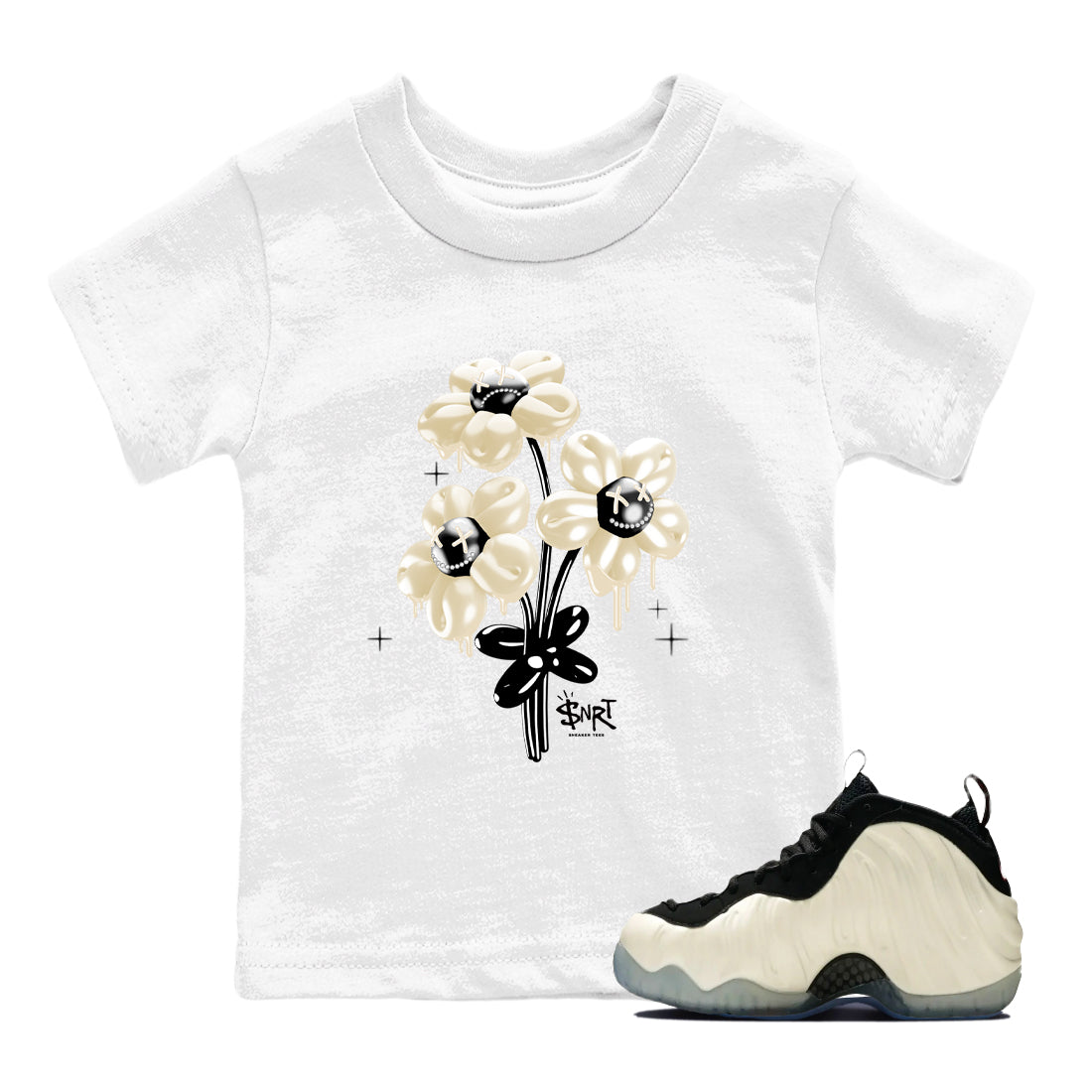 Sneaker Threads  Sneaker Tees To Match Air Foamposite One Pearl  Balloon Bouquet Youth Graphic Tee White 1. Perfect for Jordan releases 2025 colorways.
