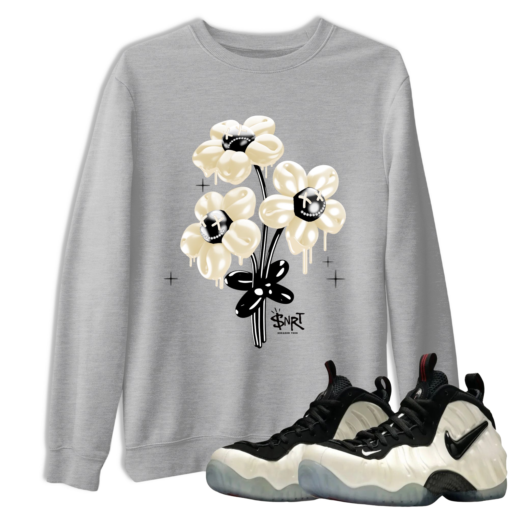 Sneaker Threads  Sneaker Tees To Match Air Foamposite One Pearl  Balloon Bouquet Graphic Tee Heather Grey 1. Perfect for Jordan releases 2025 colorways.