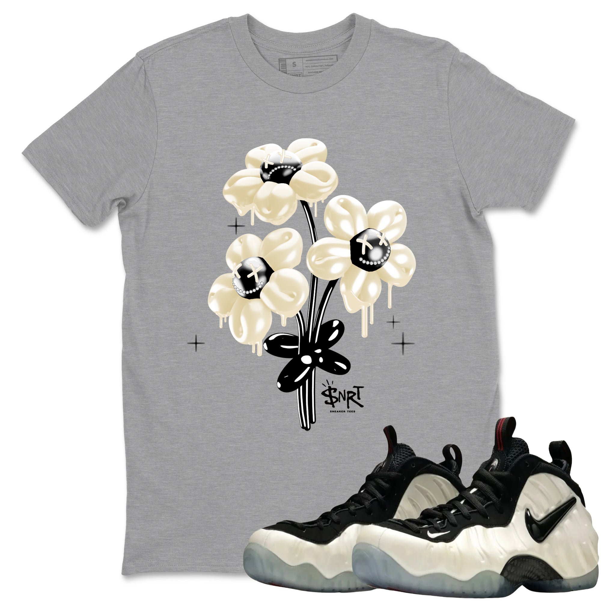 Sneaker Threads  Sneaker Tees To Match Air Foamposite One Pearl  Balloon Bouquet Graphic Tee Heather Grey 1. Perfect for Jordan releases 2025 colorways.
