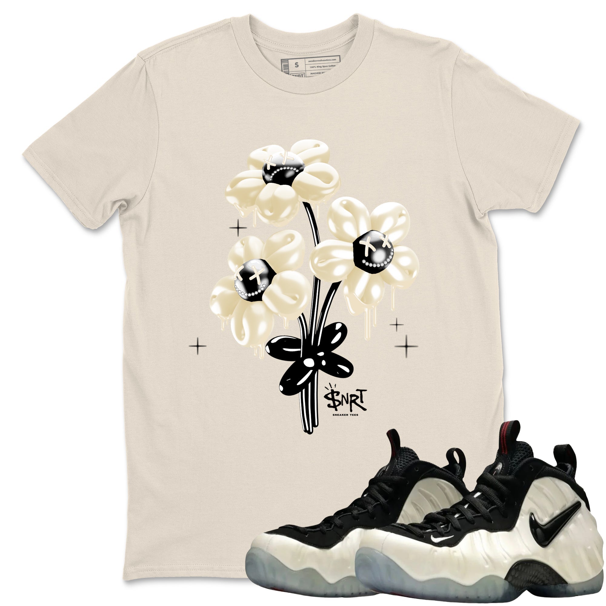 Sneaker Threads  Sneaker Tees To Match Air Foamposite One Pearl  Balloon Bouquet Graphic Tee Natural 1. Perfect for Jordan releases 2025 colorways.