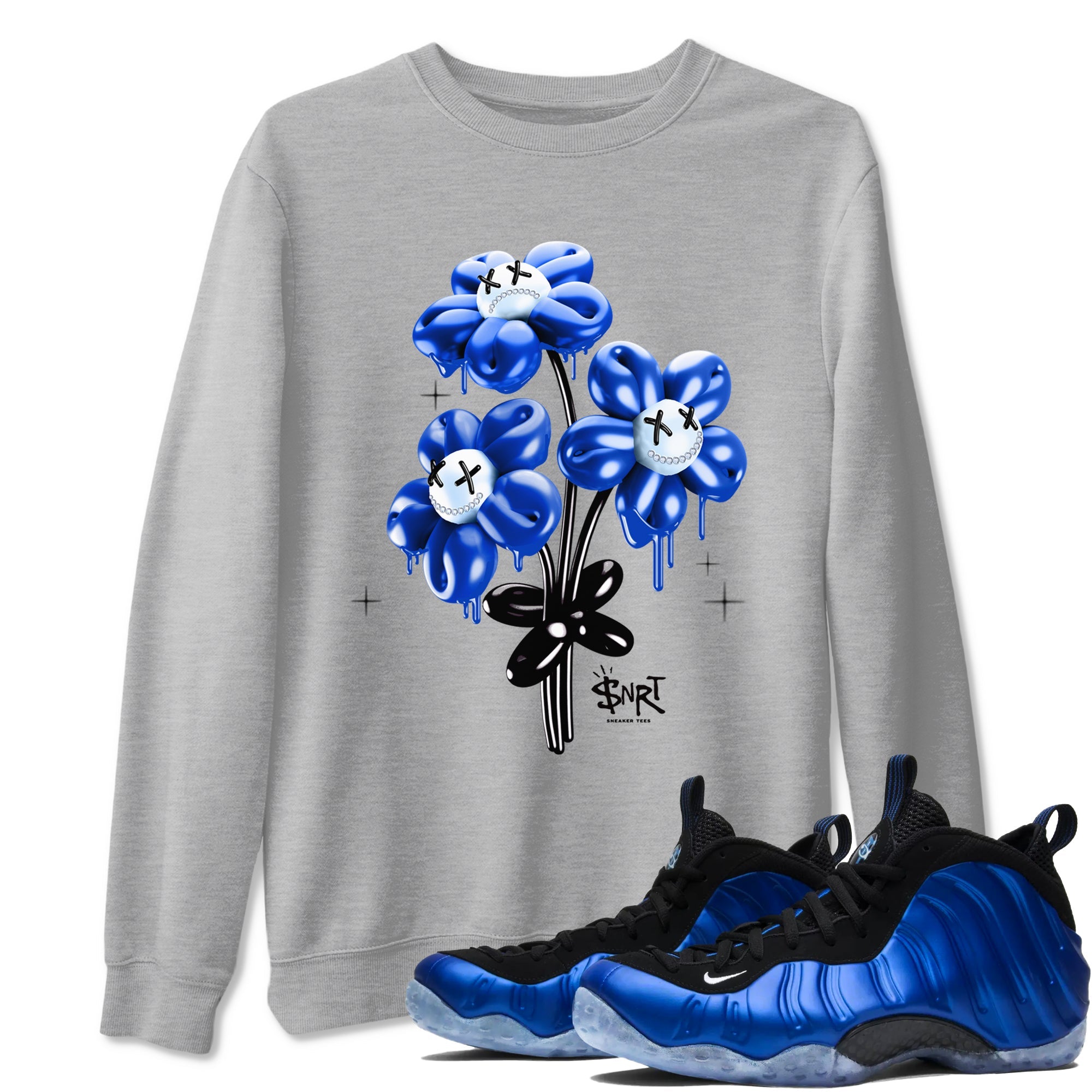 Air Foamposite One Royal shirts to match jordans Balloon Bouquet sneaker match tees Air Foamposite One Royal Drip Gear Zone unisex cotton Heather Grey 1 crew neck shirts