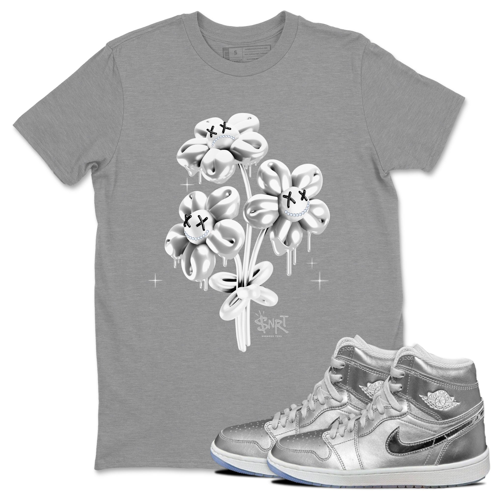 Air Jordan 1 Golf Gift Giving shirt to match jordans Balloon Bouquet sneaker tees Air Jordan 1 Tokyo Drip Gear Zone Streetwear Casual Fit Heather Grey 1 T-Shirt