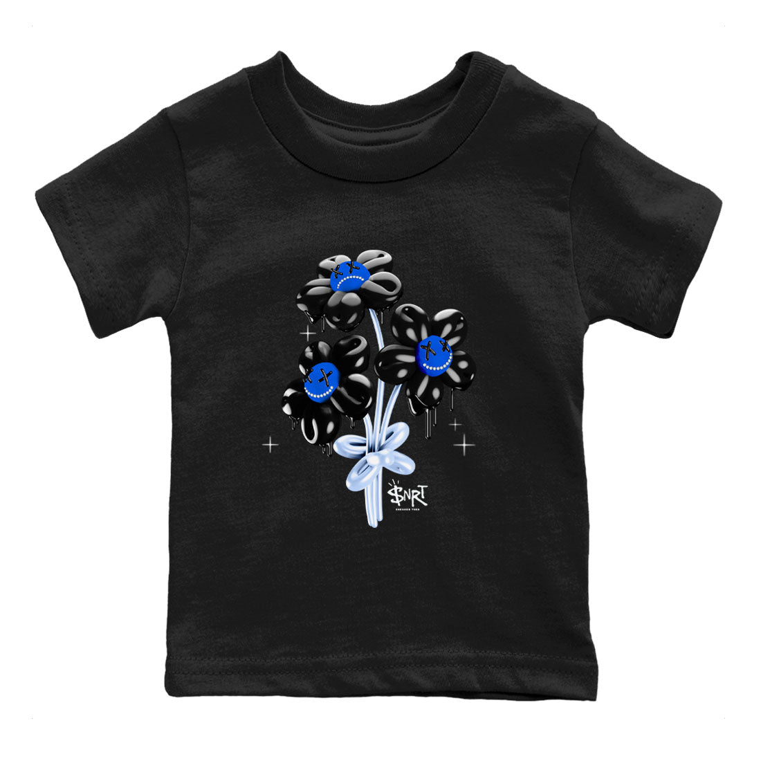11s Black and Varsity Royal shirt to match jordans Balloon Bouquet sneaker tees AJ11 Black and Varsity Royal Drip Gear Zone baby toddler Black 2 cotton Shirt