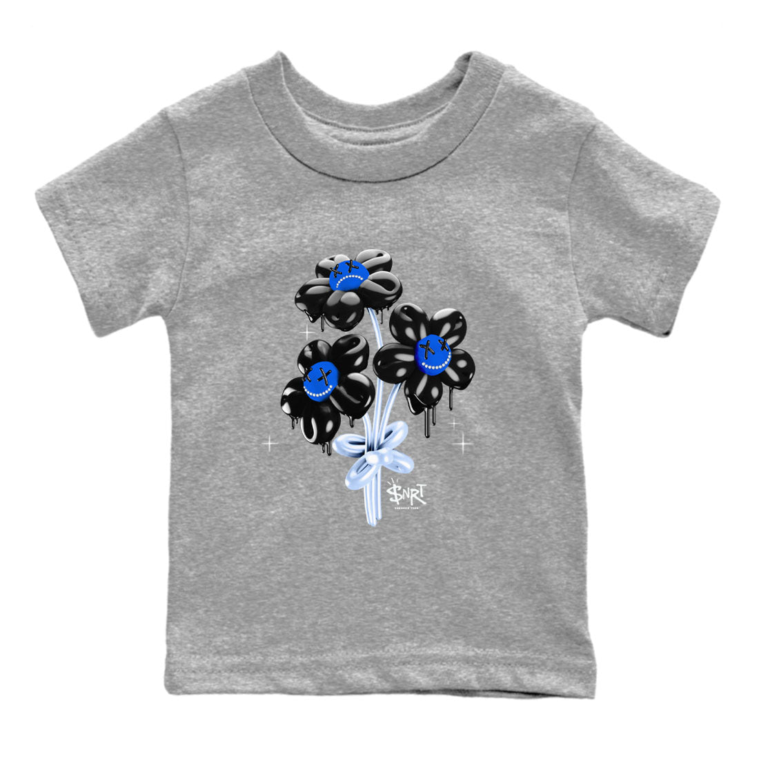 11s Black and Varsity Royal shirt to match jordans Balloon Bouquet sneaker tees AJ11 Black and Varsity Royal Drip Gear Zone baby toddler Heather Grey 2 cotton Shirt