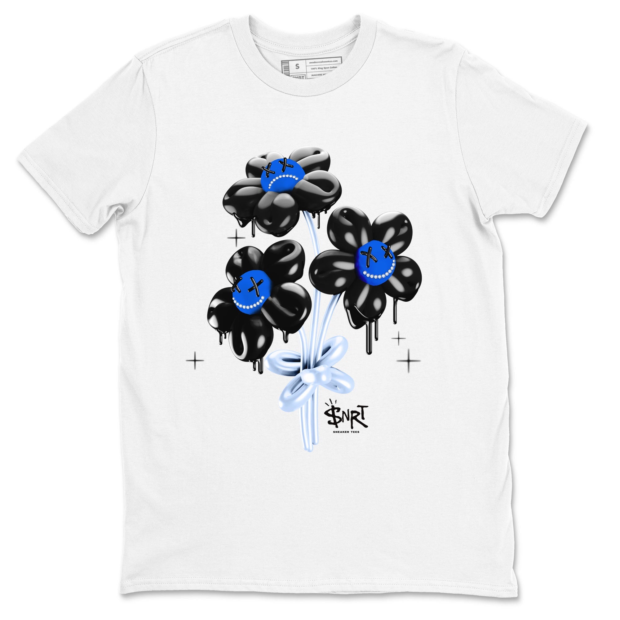 11s Black and Varsity Royal shirt to match jordans Balloon Bouquet sneaker tees AJ11 Black and Varsity Royal Drip Gear Zone unisex cotton White 2 crew neck shirt