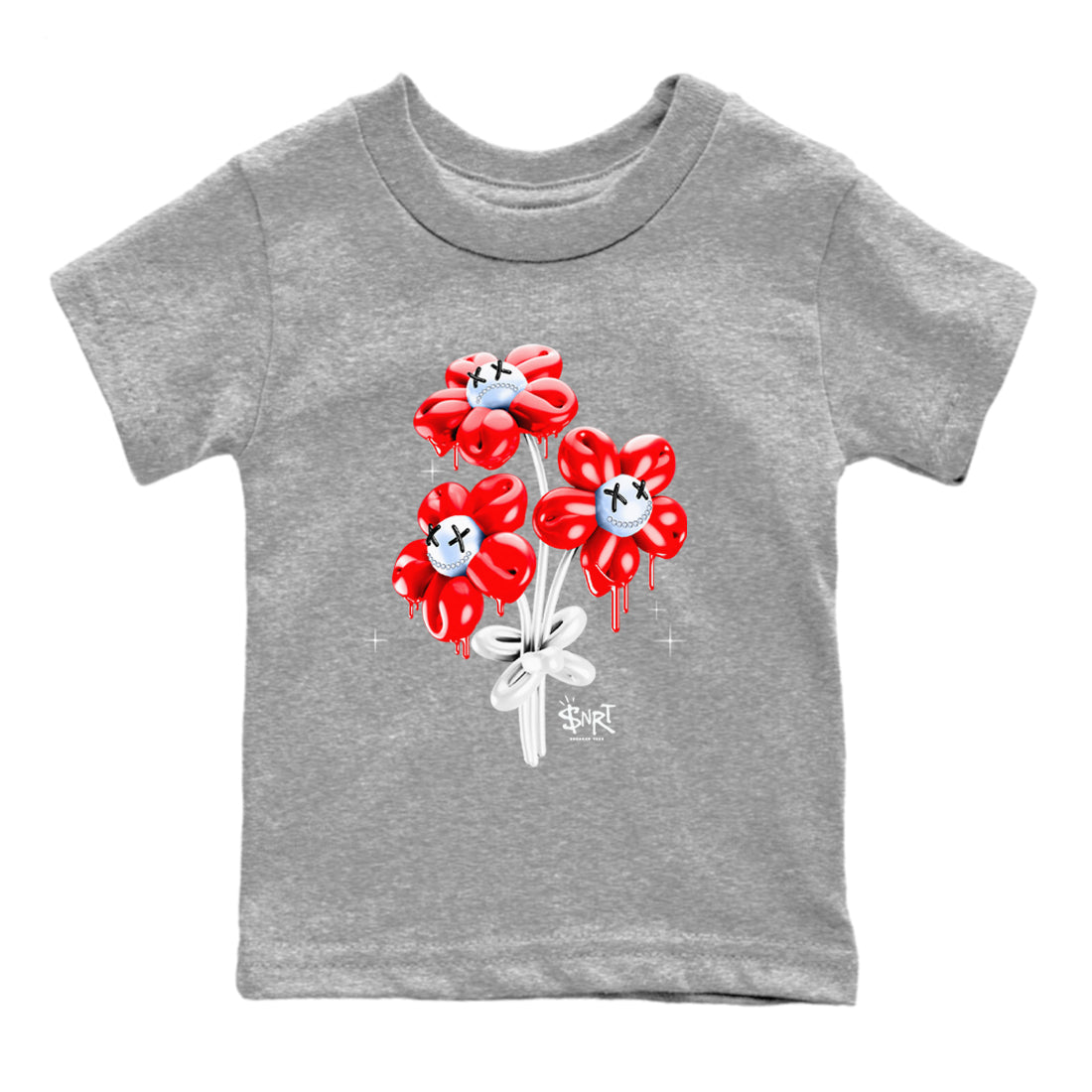 11s Cherry shirts to match jordans Balloon Bouquet sneaker match tees Air Jordan 11 Retro Cherry match shoes to clothes Drip Gear Zone Youth Baby Heather Grey 2 tee