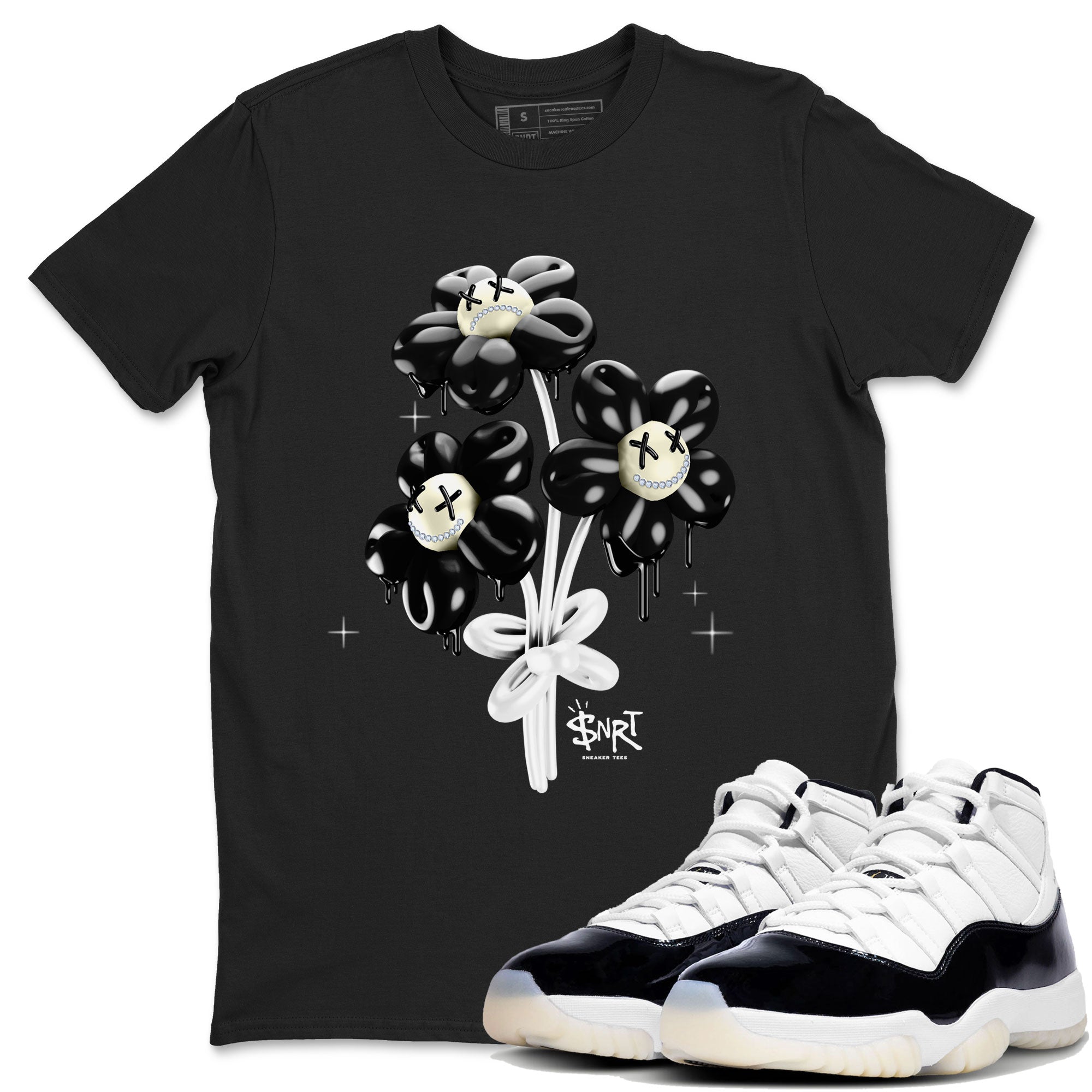 11s Gratitude shirt to match jordans Balloon Bouquet sneaker tees Air Jordan 11 Retro Gratitude Drip Gear Zone Streetwear Casual Fit Black 1 T-Shirt