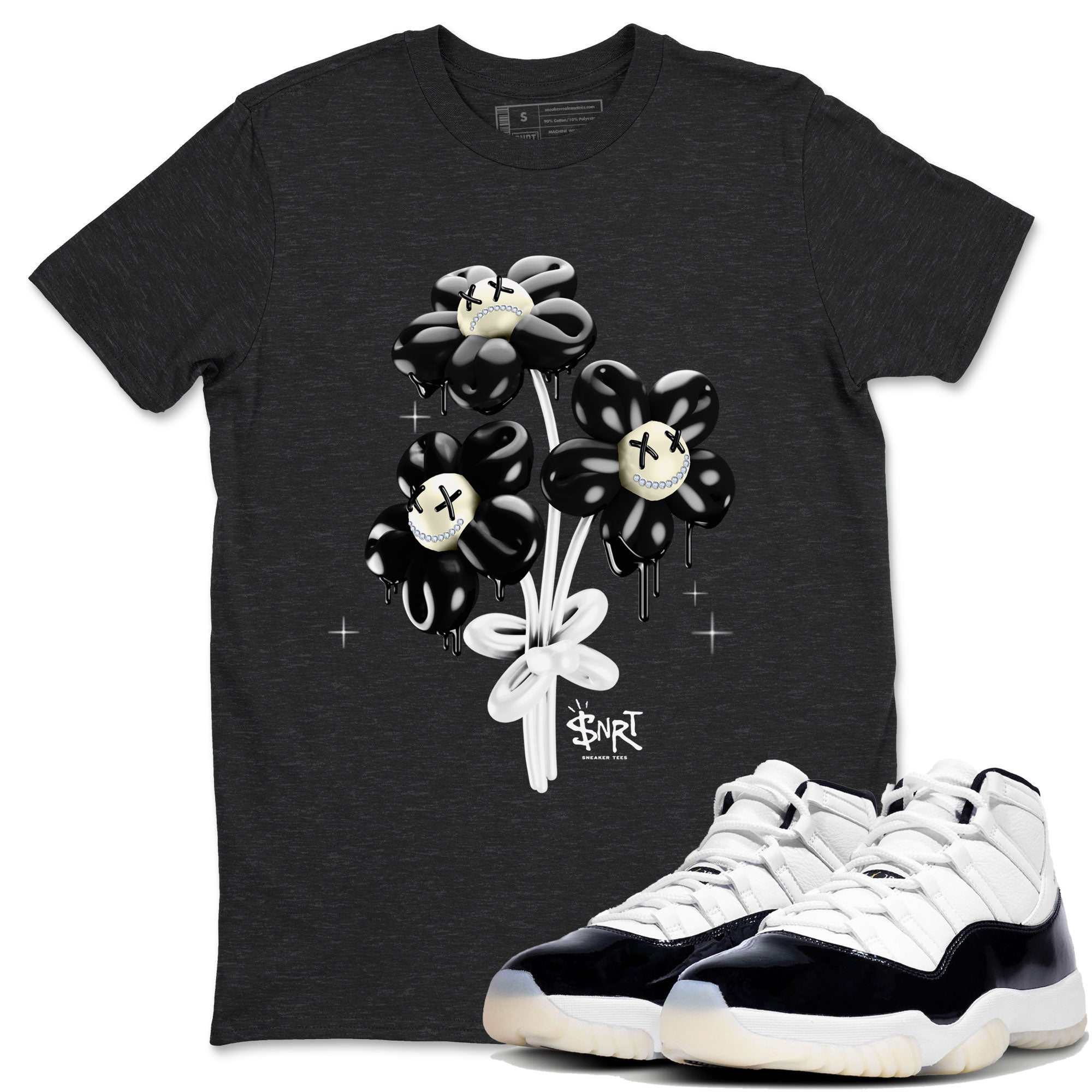 11s Gratitude shirt to match jordans Balloon Bouquet sneaker tees Air Jordan 11 Retro Gratitude Drip Gear Zone Streetwear Casual Fit Charcoal Heather 1 T-Shirt