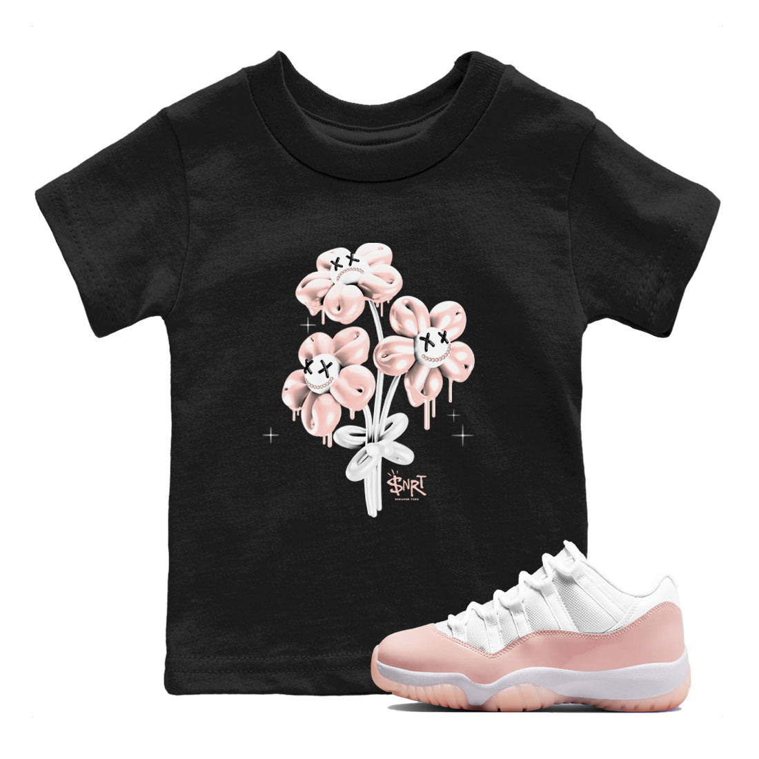 11s Legend Pink shirt to match jordans Balloon Bouquet sneaker tees Air Jordan 11 Legend Pink Drip Gear Zone baby toddler Black 1 cotton Shirt