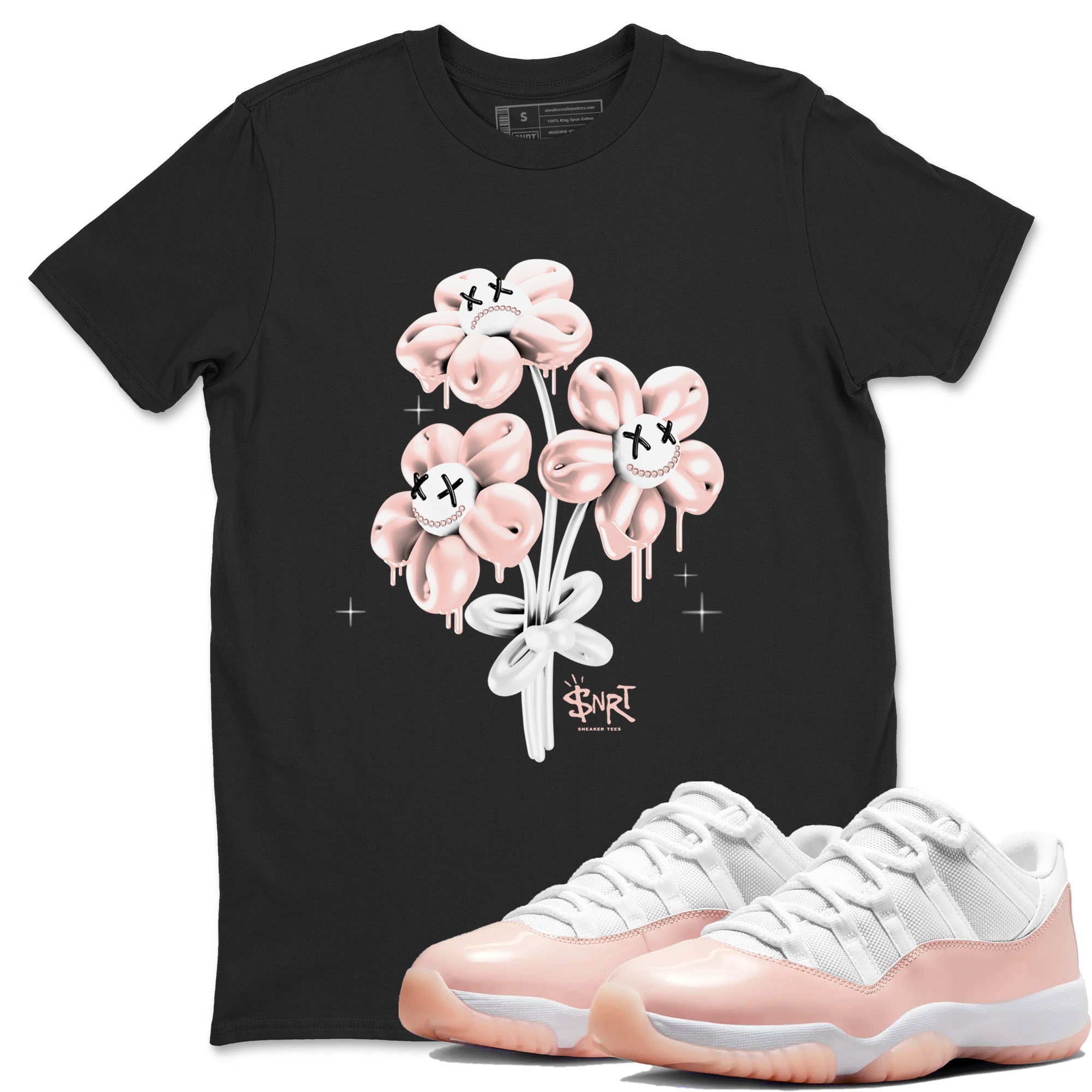 11s Legend Pink shirt to match jordans Balloon Bouquet sneaker tees Air Jordan 11 Legend Pink Drip Gear Zone unisex cotton Black 1 crew neck shirt