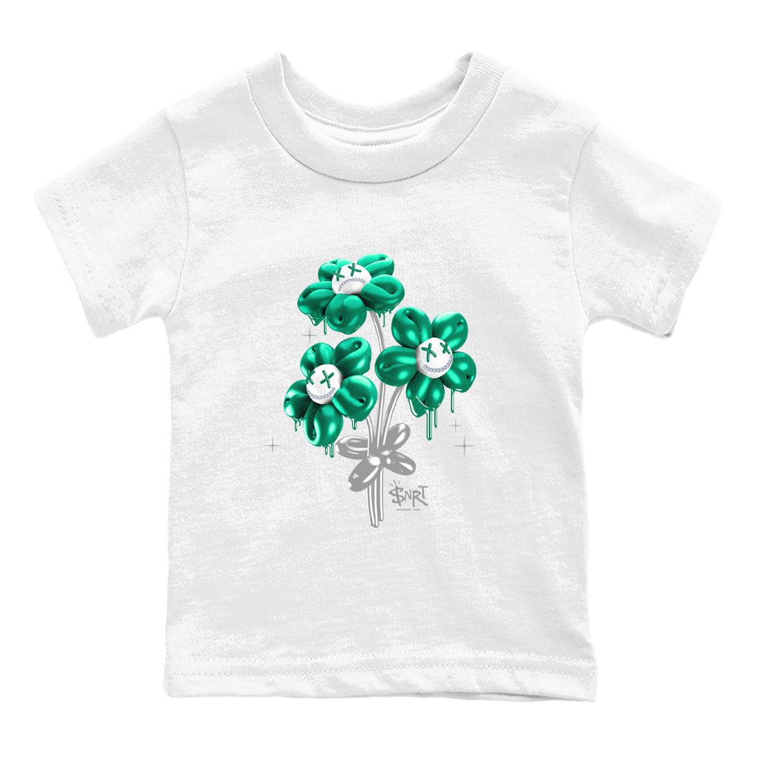 4s Oxidized Green shirts to match jordans Balloon Bouquet sneaker match tees Air Jordan 4 Oxidized Green Drip Gear Zone streetwear brand Baby and Youth White 2 cotton tee