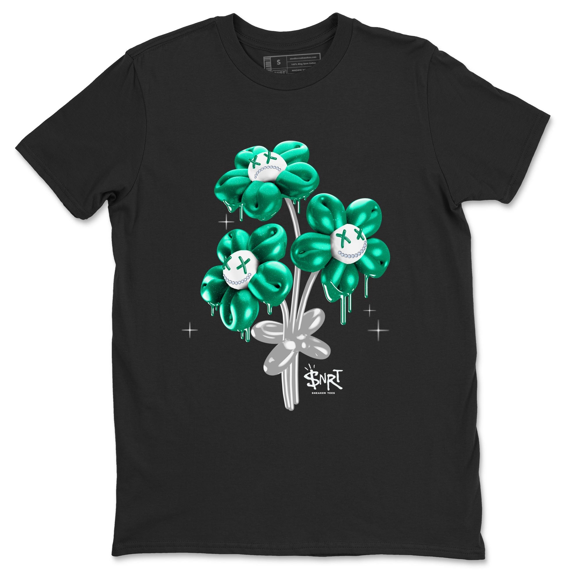 4s Oxidized Green shirts to match jordans Balloon Bouquet sneaker match tees Air Jordan 4 Oxidized Green Drip Gear Zone streetwear brand Black 2 unisex cotton tee