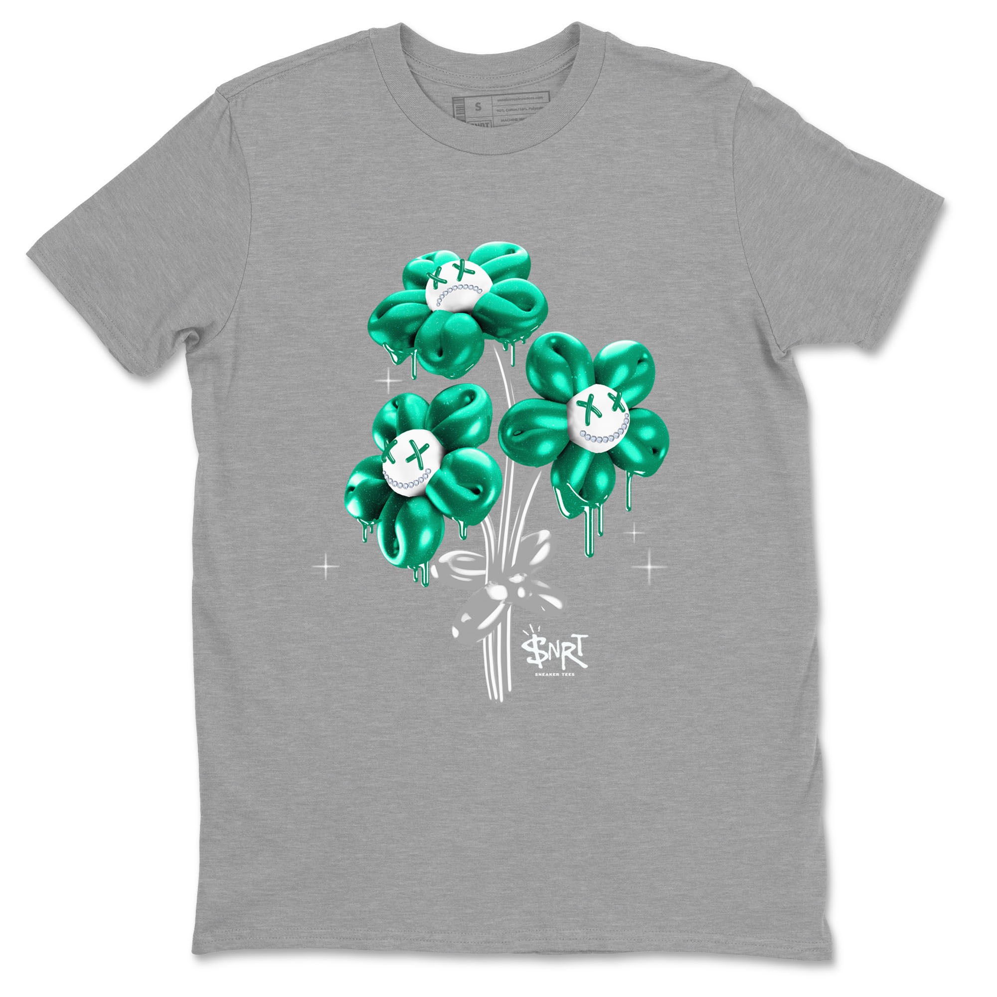 4s Oxidized Green shirts to match jordans Balloon Bouquet sneaker match tees Air Jordan 4 Oxidized Green Drip Gear Zone streetwear brand Heather Grey 2 unisex cotton tee