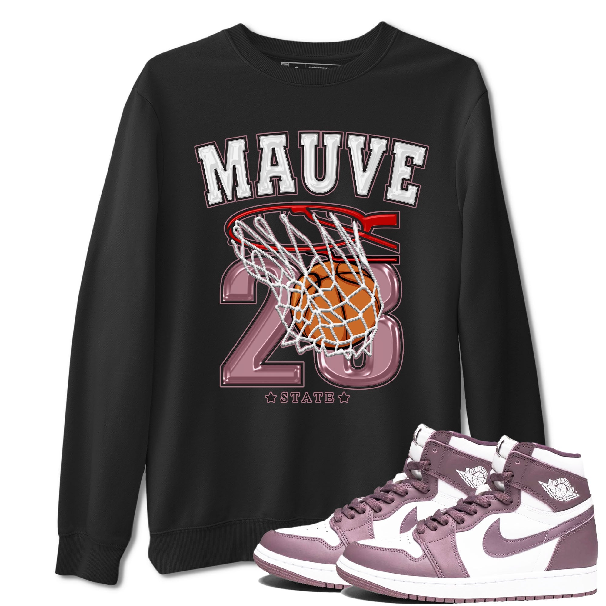Air Jordan 1 Mauve shirt to match jordans Basketball sneaker tees AJ1 Mauve Drip Gear Zone Sneaker Matching Clothing Brand Unisex Sneaker Tee Black 1 T-Shirt