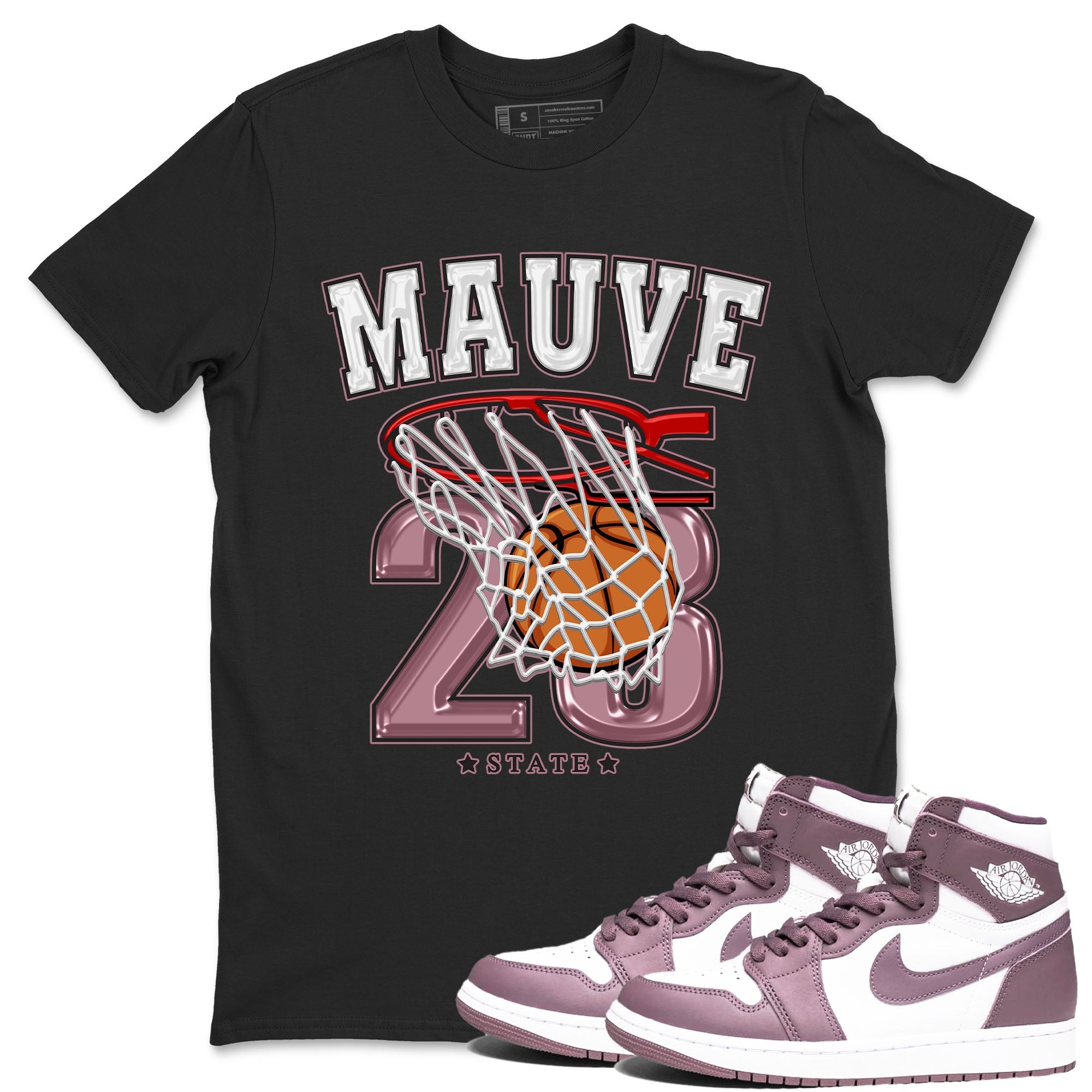Air Jordan 1 Mauve shirt to match jordans Basketball sneaker tees AJ1 Mauve Drip Gear Zone Sneaker Matching Clothing Brand Unisex Sneaker Tee Black 1 T-Shirt