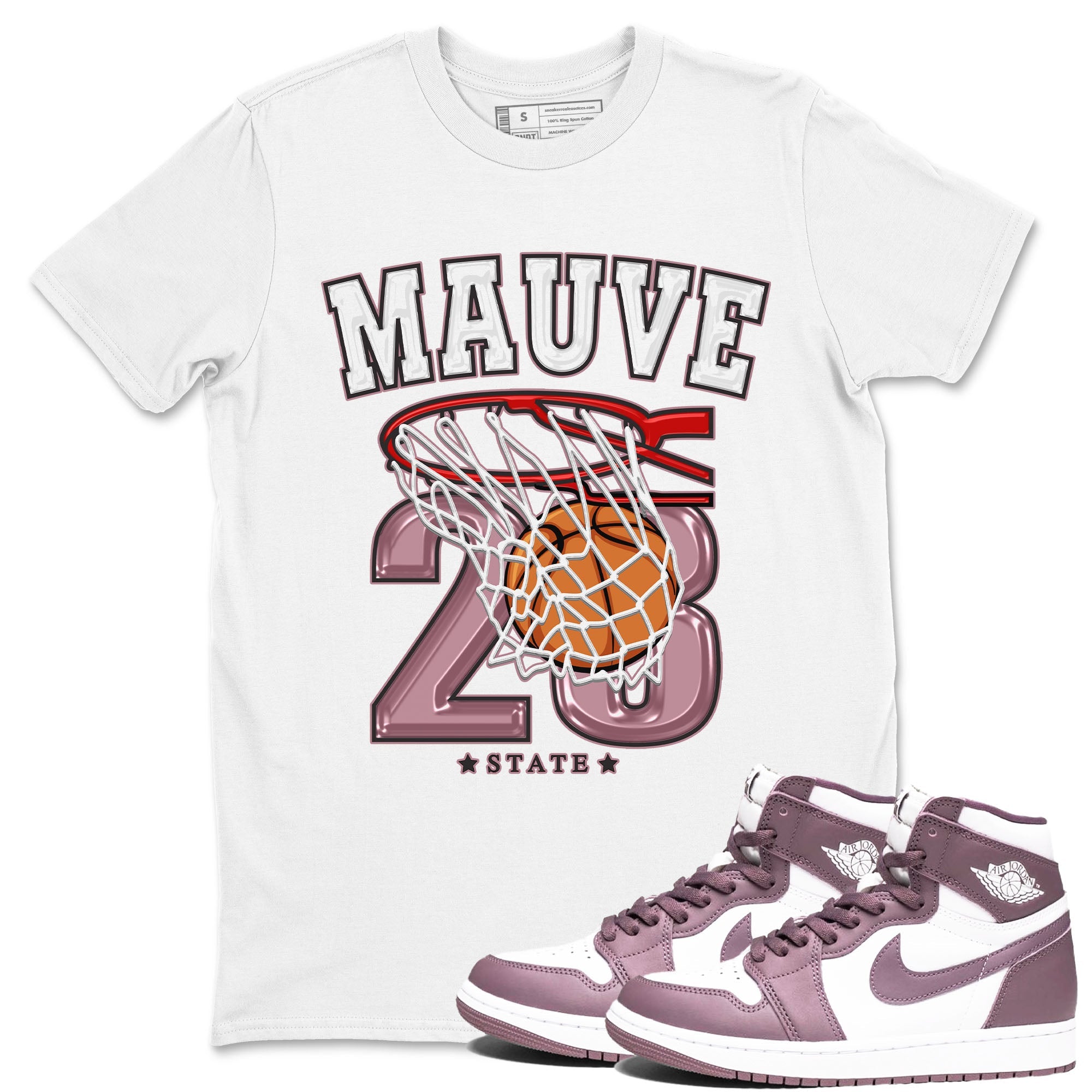Air Jordan 1 Mauve shirt to match jordans Basketball sneaker tees AJ1 Mauve Drip Gear Zone Sneaker Matching Clothing Brand Unisex Sneaker Tee White 1 T-Shirt
