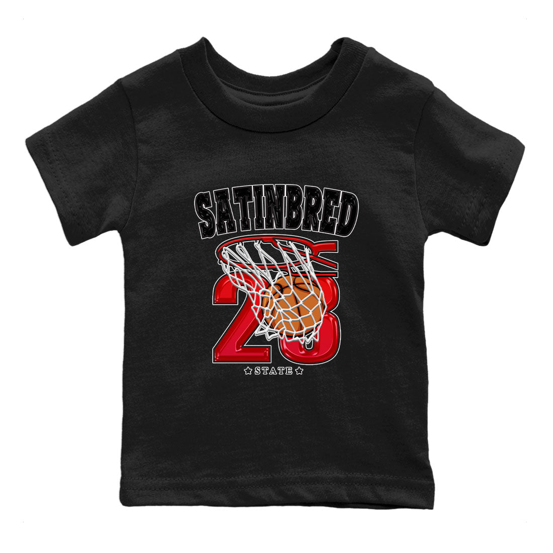 Air Jordan 1 Satin Bred shirt to match jordans Basketball sneaker tees AJ1 Retro Satin Bred Drip Gear Zone Sneaker Matching Clothing Brand Baby Toddler Black 2 T-Shirt