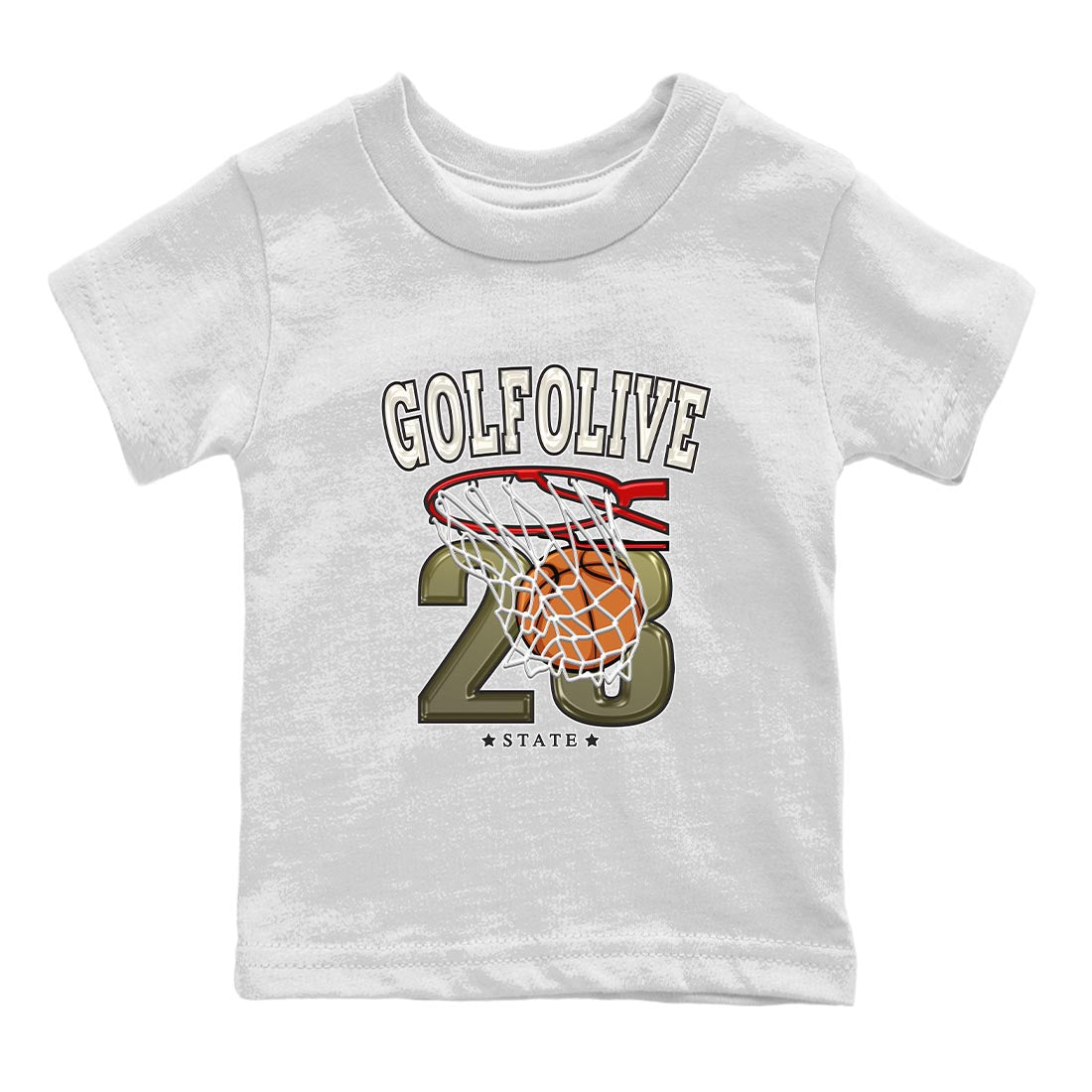 Jordan 1 Low X Travis Scott Golf Olive shirt to match jordans Basketball sneaker release tees Air Jordan 1 Travis Scott Golf Olive Drip Gear Zone Baby Toddler White 2 T-Shirt